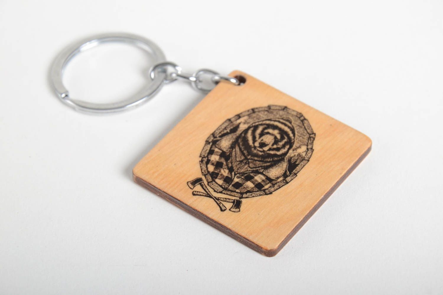 Handmade keychain unusual accessory for key designer keychain wooden souvenir photo 5