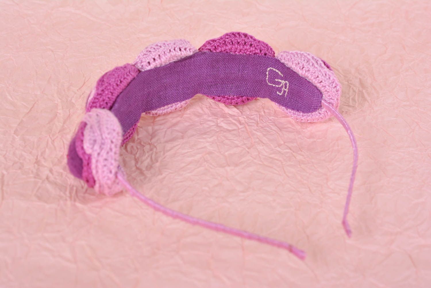 Аксессуар для волос handmade обруч на голову женский аксессуар фиолетовый фото 4