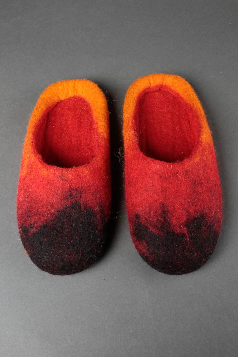 Handmade felted multicilored slippers home woolen slippers warm stylish present photo 2
