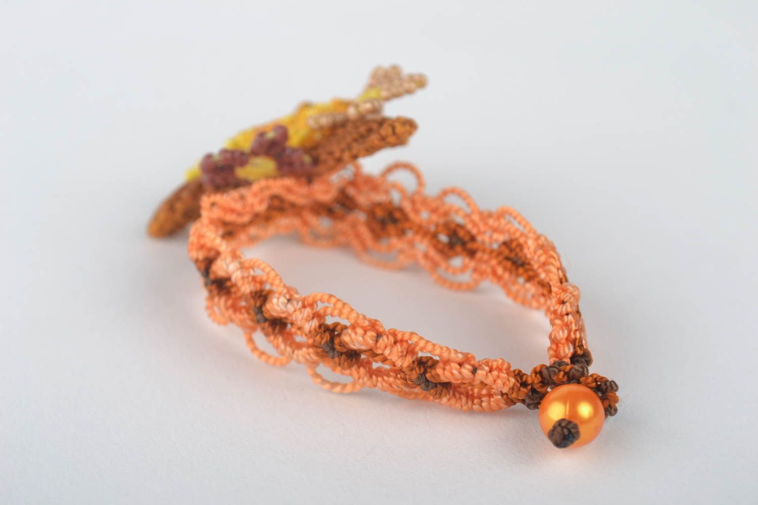 Bracelet textile Broche faite main Accessoires femme automne macramé ankars photo 2