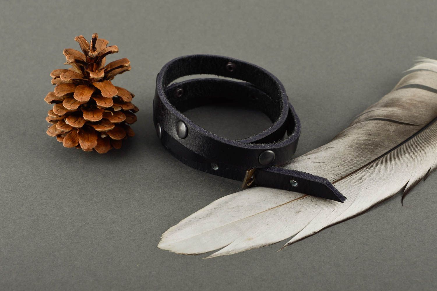 Handmade leather bracelet ideas double wrap bracelet unisex jewelry designs photo 1