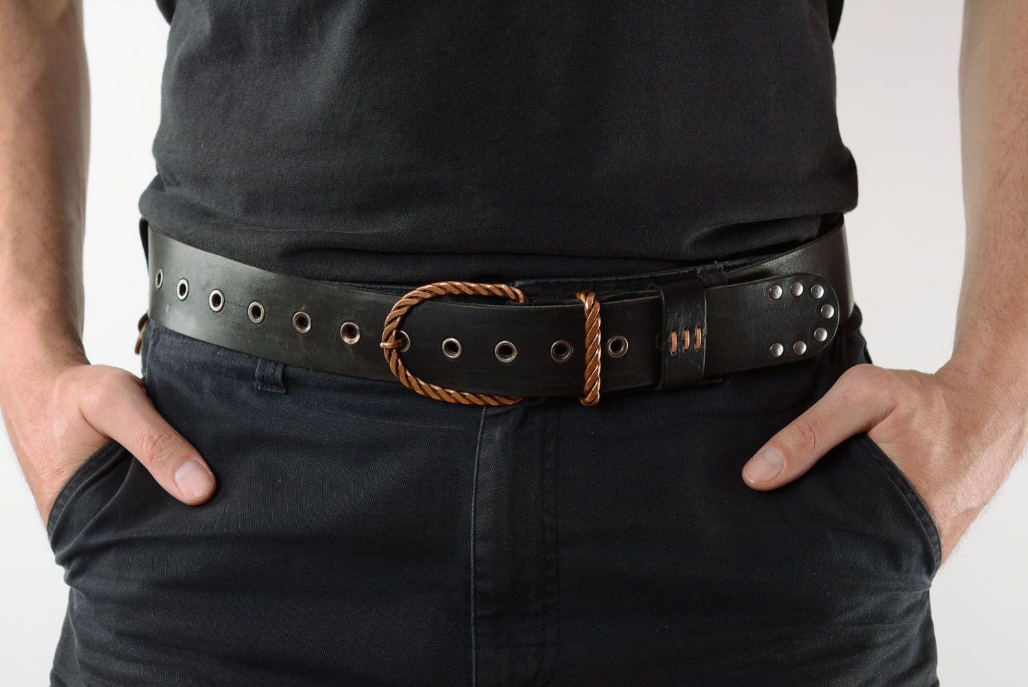 Homemade leather belt photo 2
