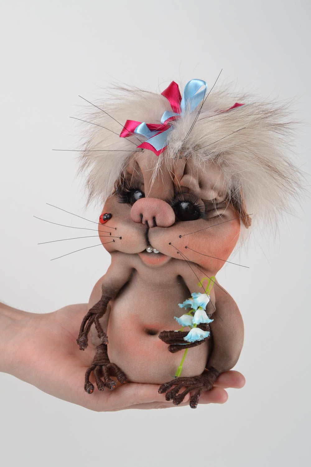 Handmade Hamster Spielzeug Stoff Kuscheltier Geschenk für Kind Haus Deko  foto 2