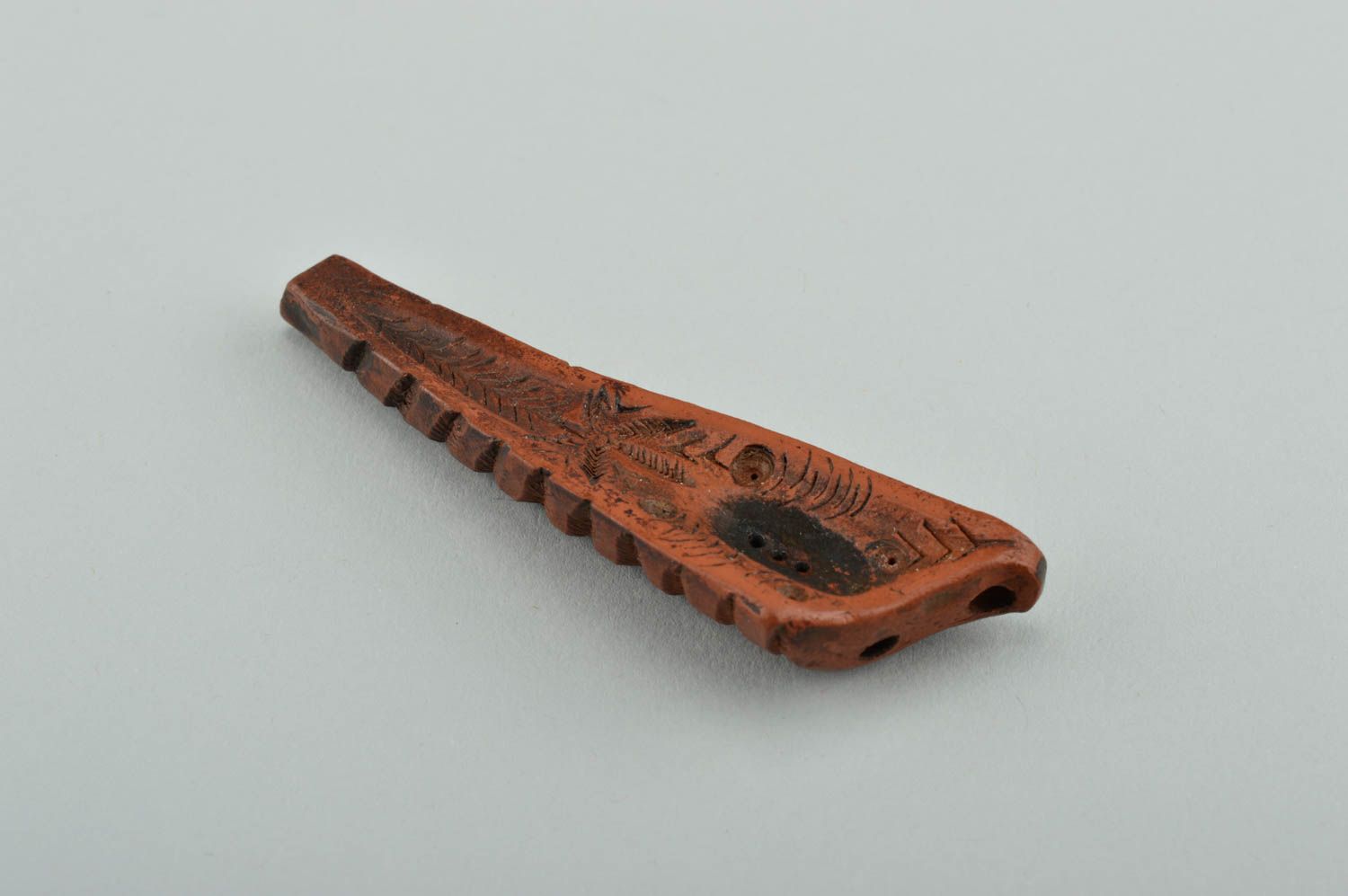 Pipa de barro artesanal accesorio para fumador original regalo para hombres foto 1