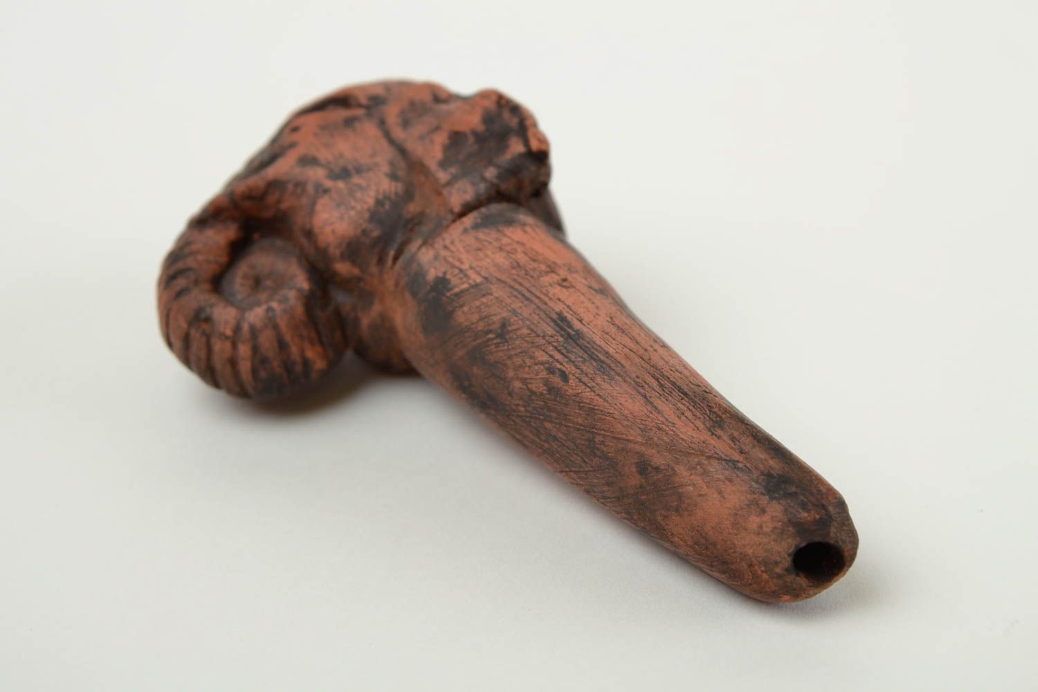 Unusual handmade ceramic tobacco pipe clay smoking pipe design small gifts photo 5