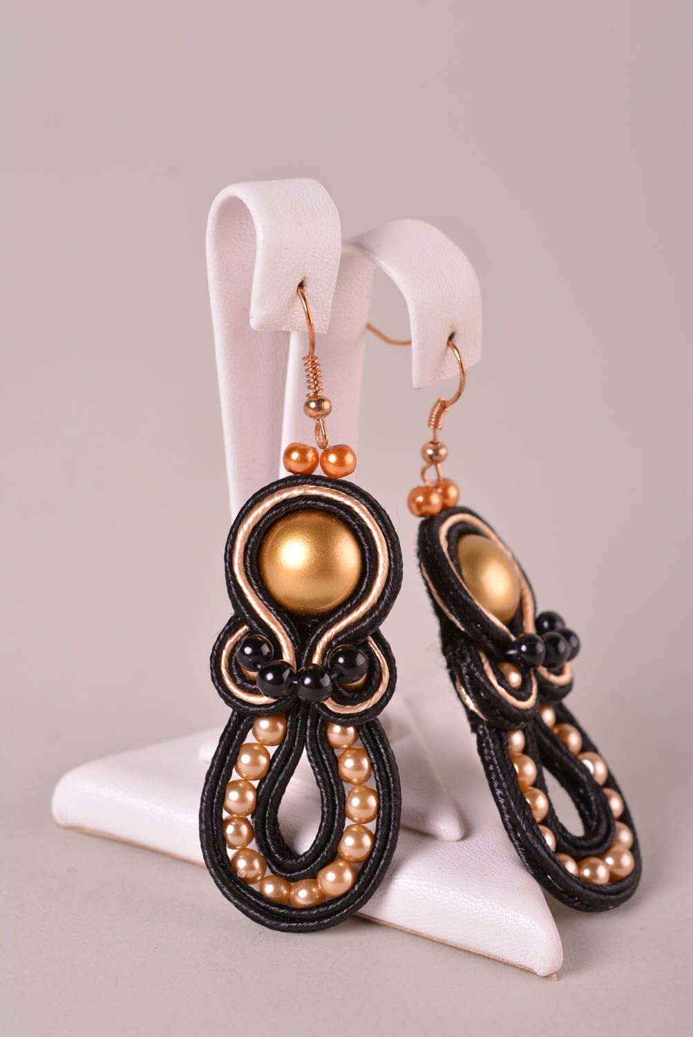 Handmade fashion jewelry soutache earrings unusual big earrings for women photo 2