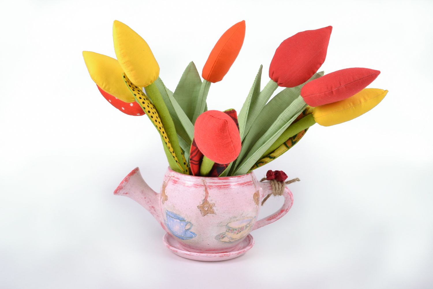 Керамический горшок для цветов в виде чайничка фото 1