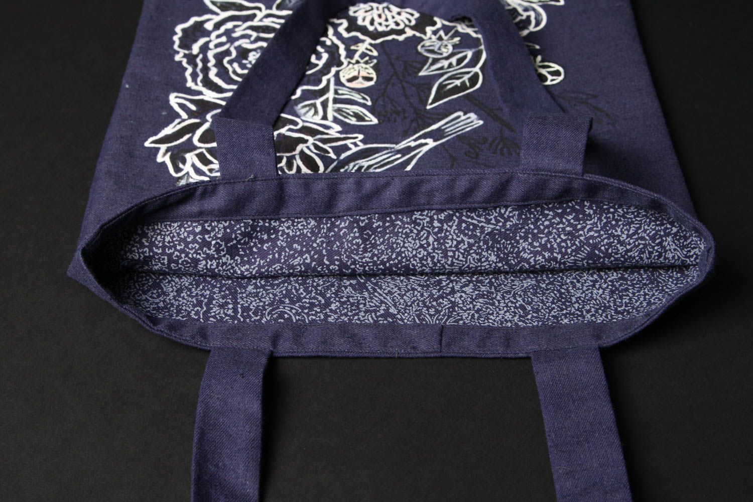 Handmade schöne Stoff Tasche Accessoire für Frauen Umhängetasche Damen blau foto 3