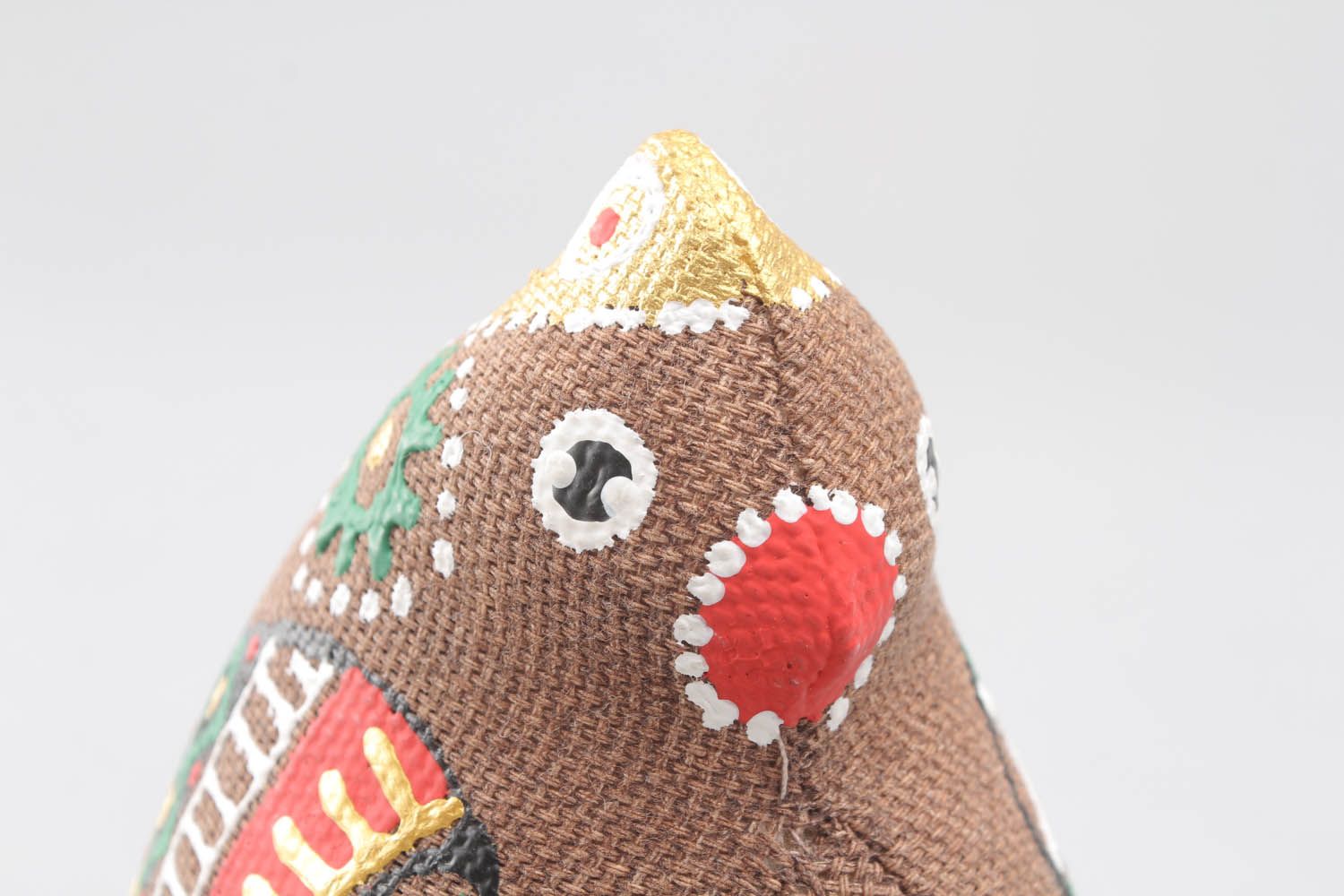 Brinquedo macio têxtil feito à mão de tecido para decoração do interior de materiais naturais Franguinho foto 4