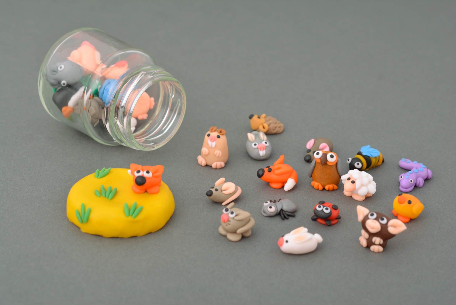 Handmade Figuren Set schöne Spielzeuge Deko Tiere Geschenk Idee 30 Stück Zoo foto 2