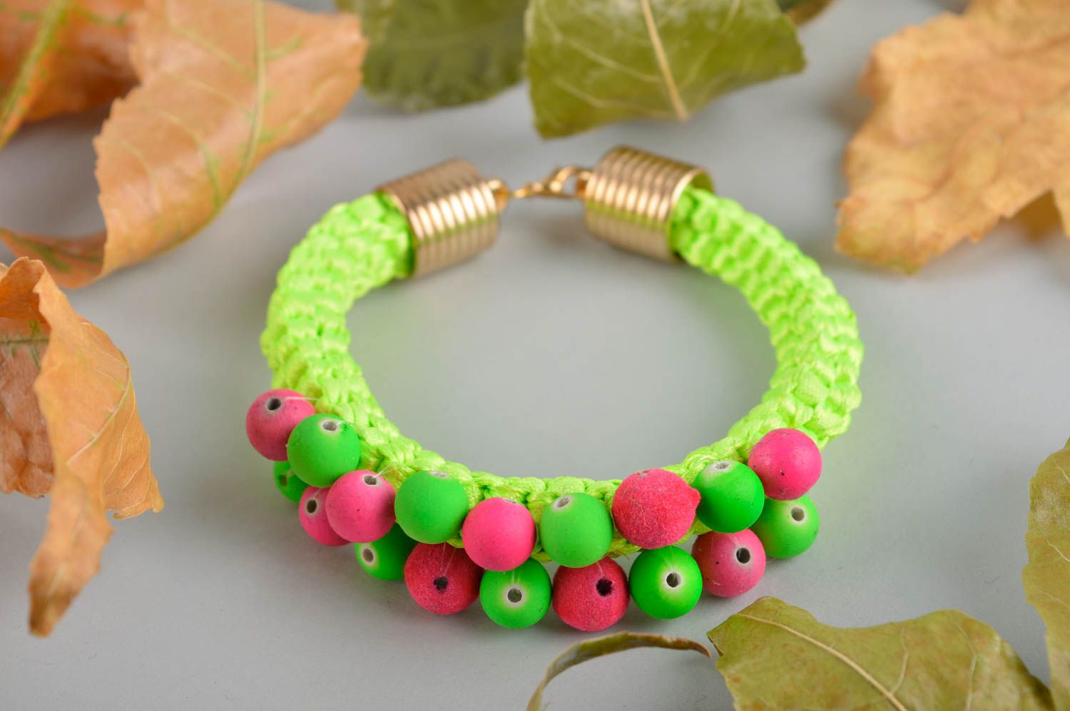 Handmade designer bright bracelet unusual summer jewelry cute wrist bracelet photo 1