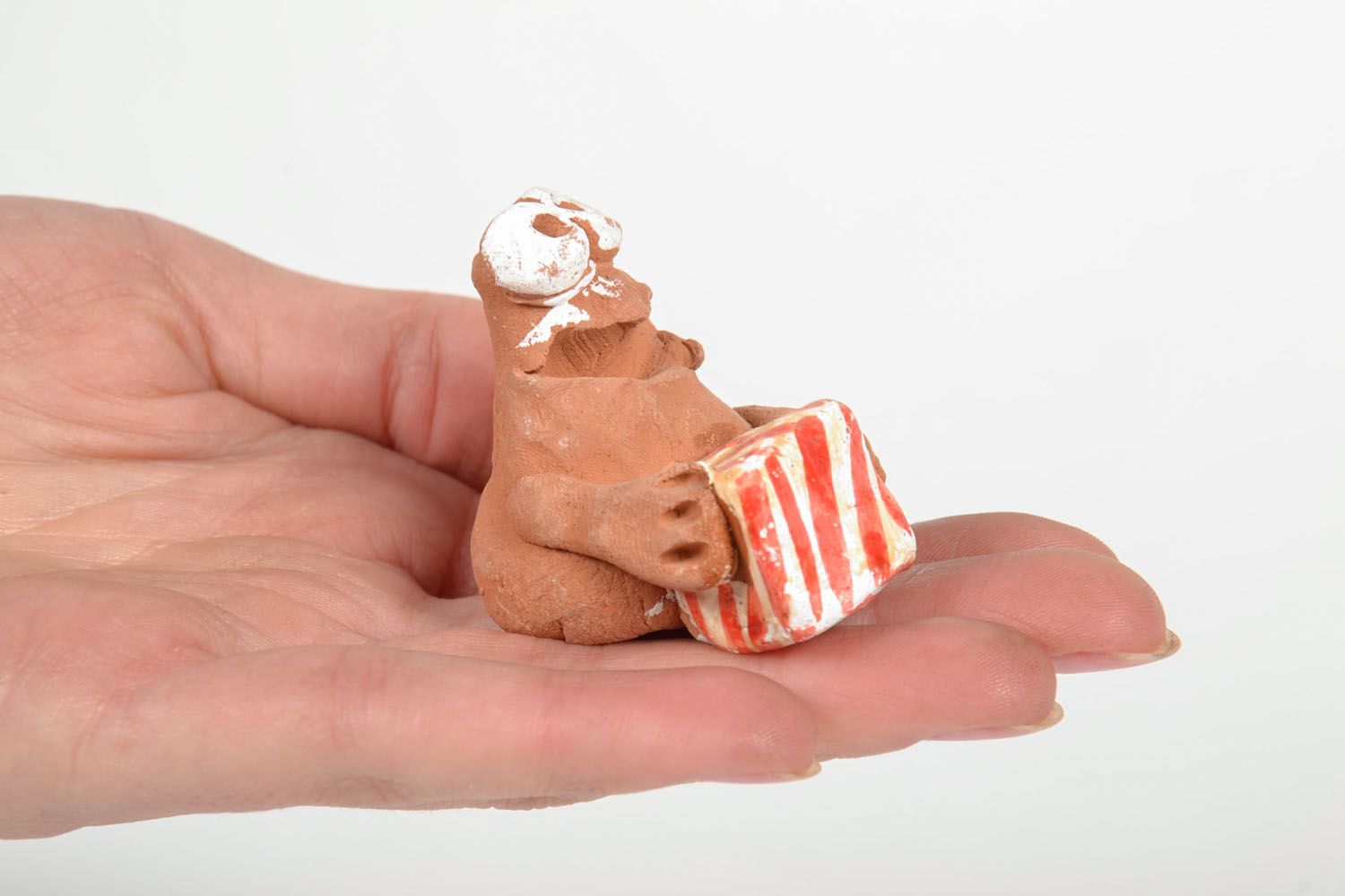 Handmade Keramik Deko Figur aus Ton Tier Statue Frosch mit Geschenk originell foto 5