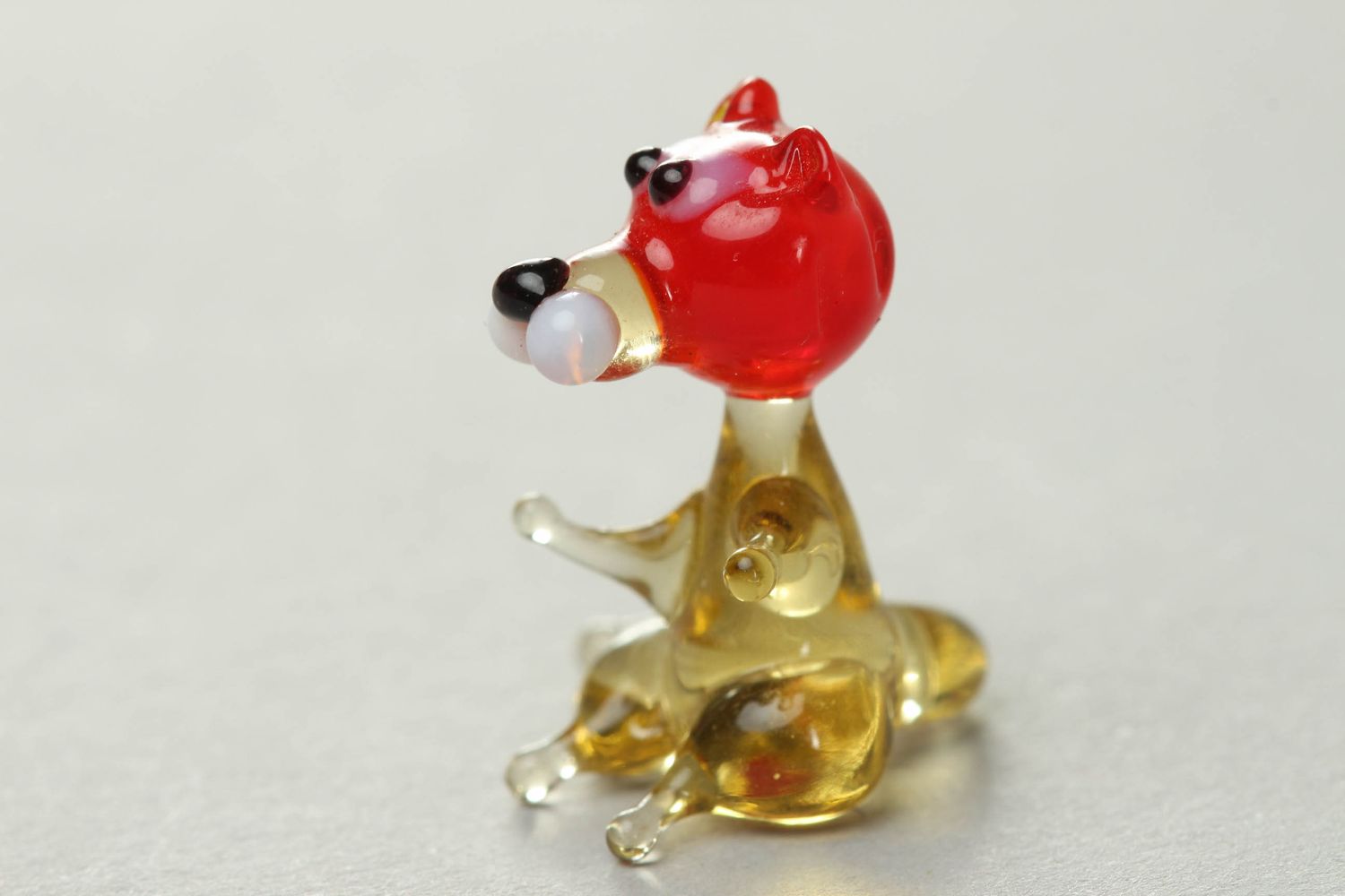 Lampwork Mini Figur aus Glas Hund foto 2