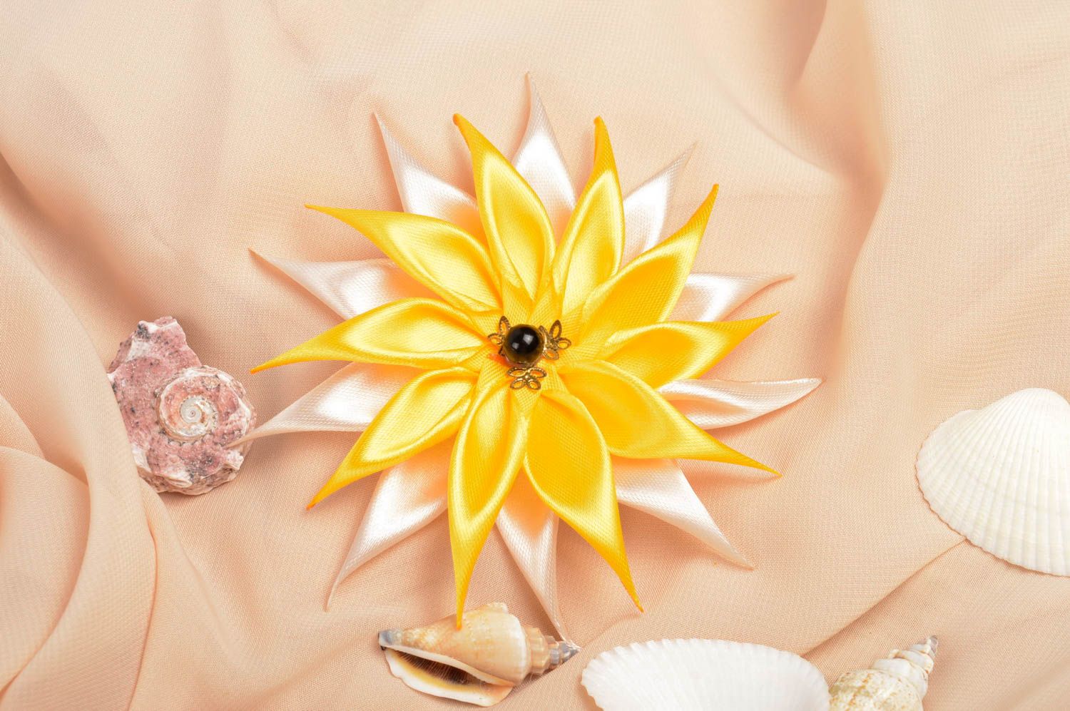 Оригинальное украшение ручной работы заколка с цветком аксессуар для волос фото 1