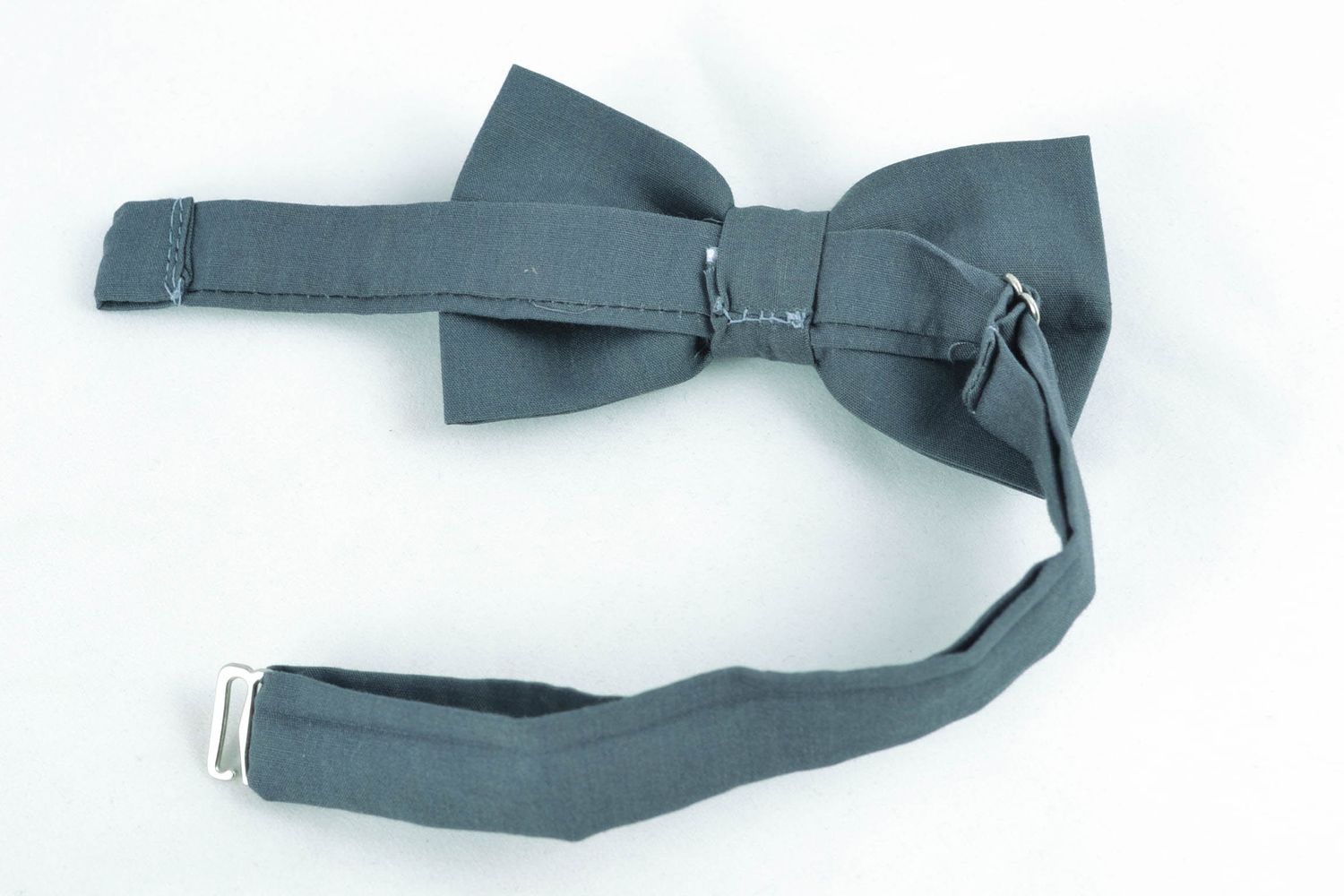 Fabric bow tie of gray color photo 5