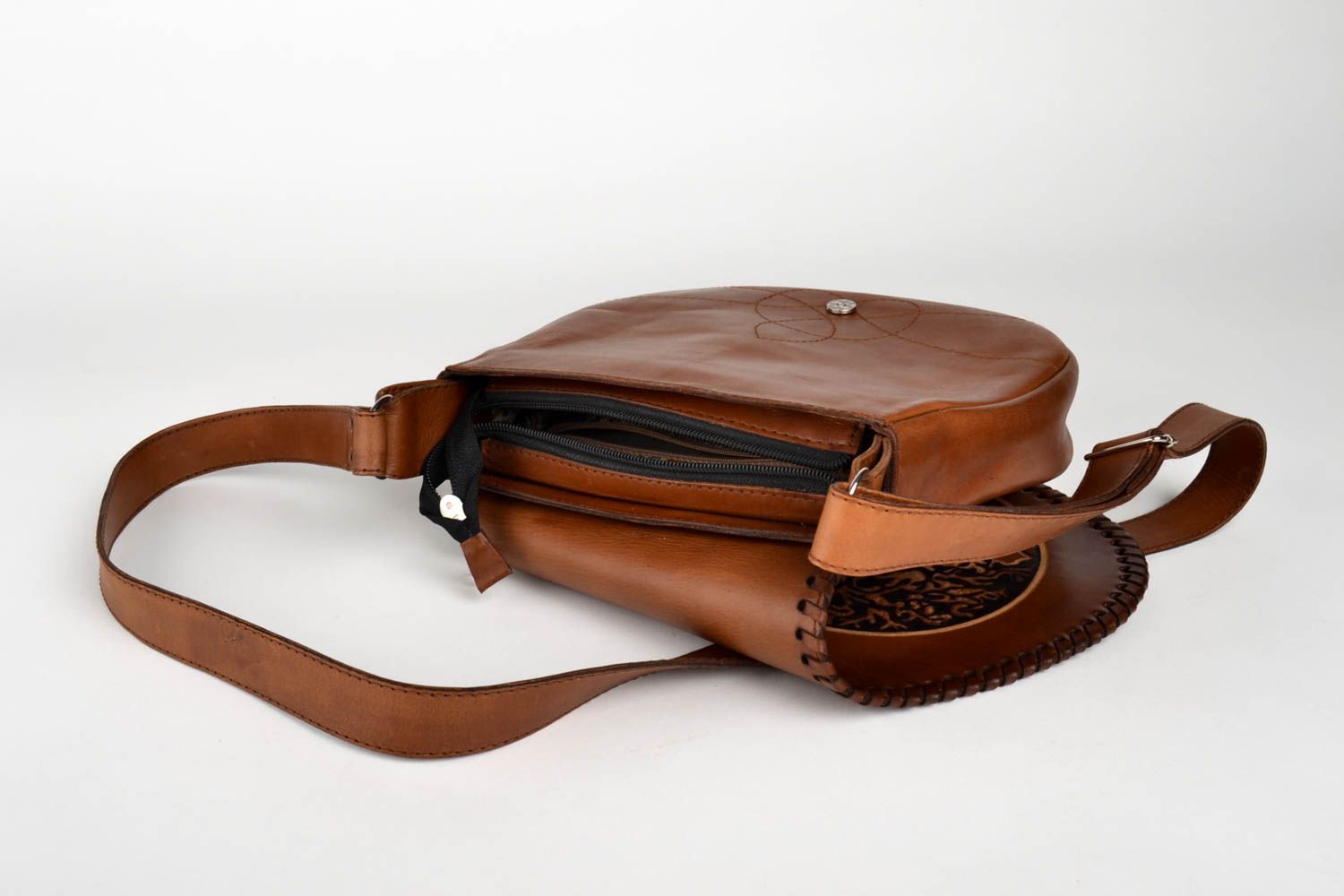 Handmade leather accessories designer shoulder bag stylish purse for women photo 5