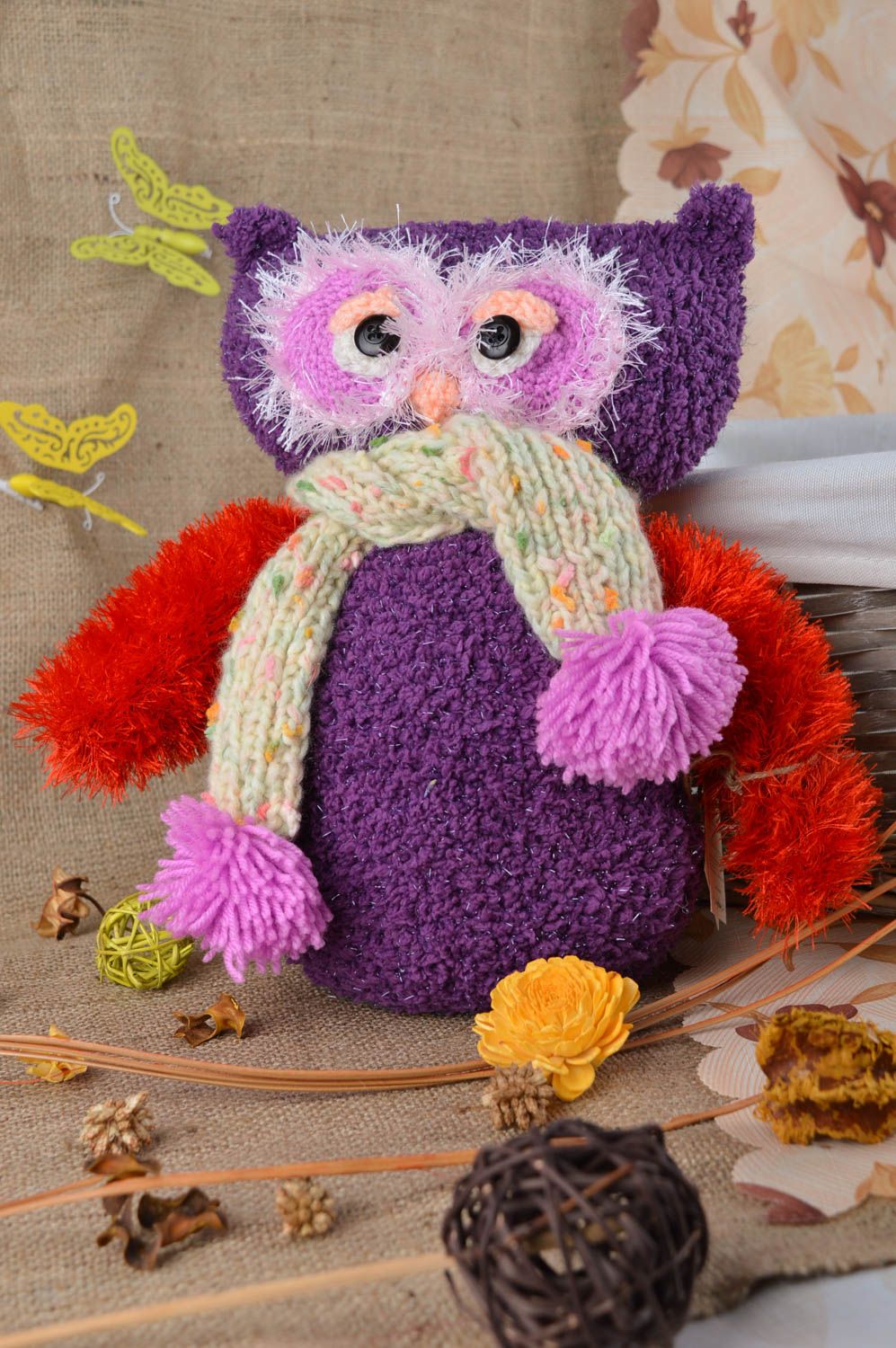 Handmade toy designer toy soft toy owl toy nursery decor gift for children photo 1