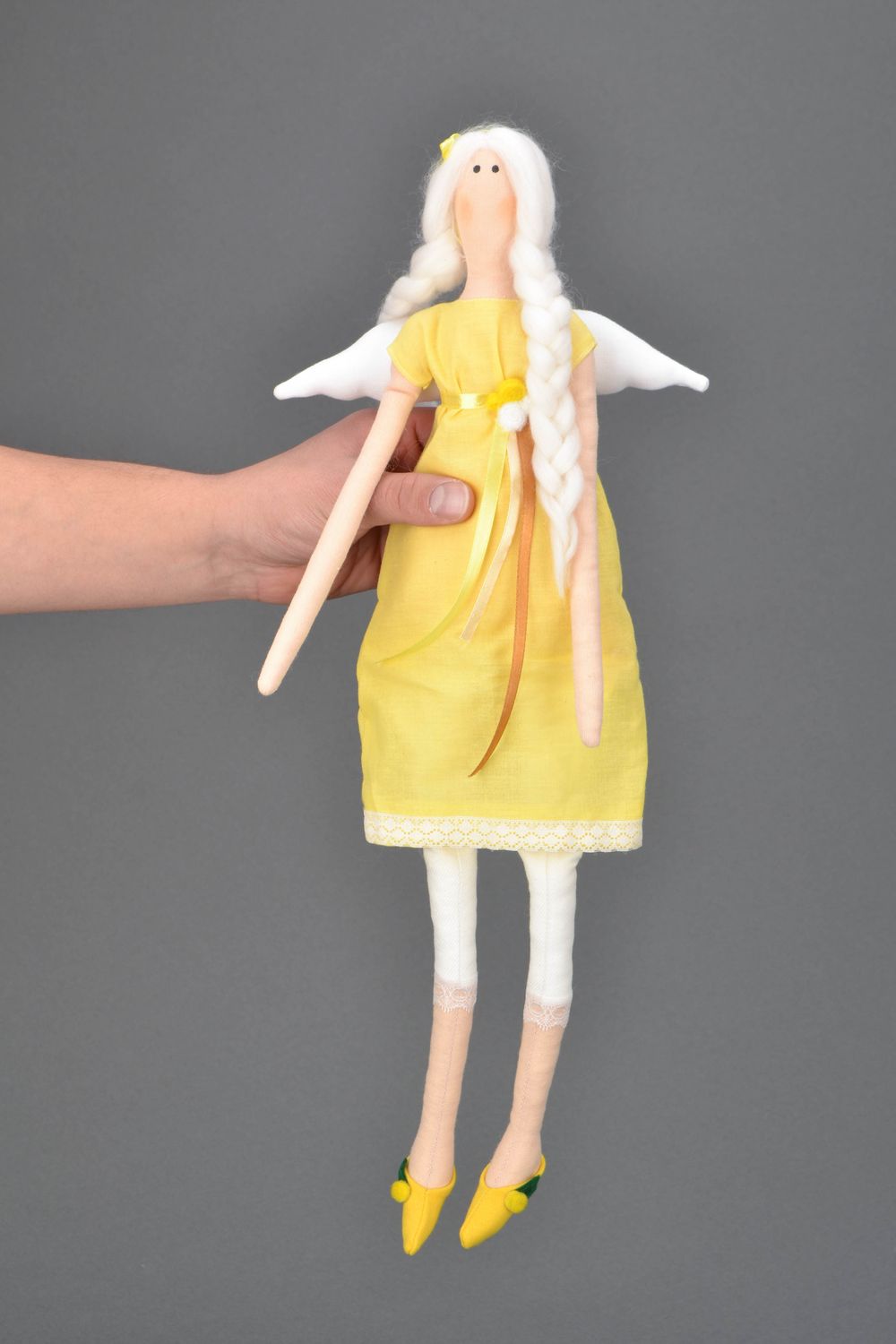Bright handmade doll Angel in Yellow photo 2