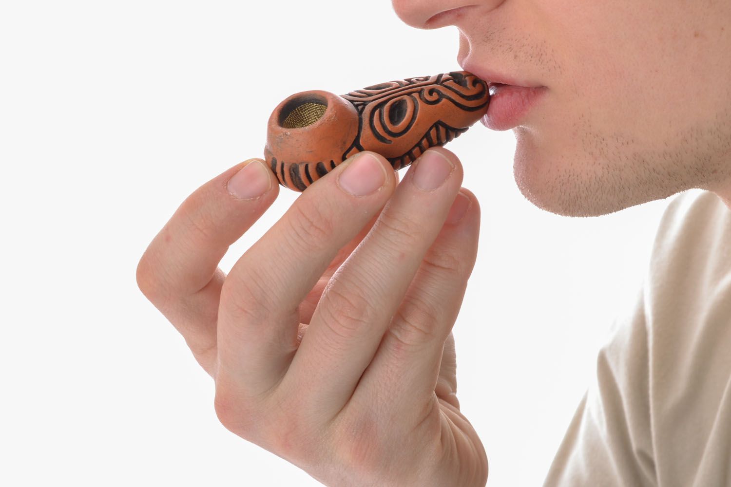 Smoking pipe in the form of ethnic masks photo 5