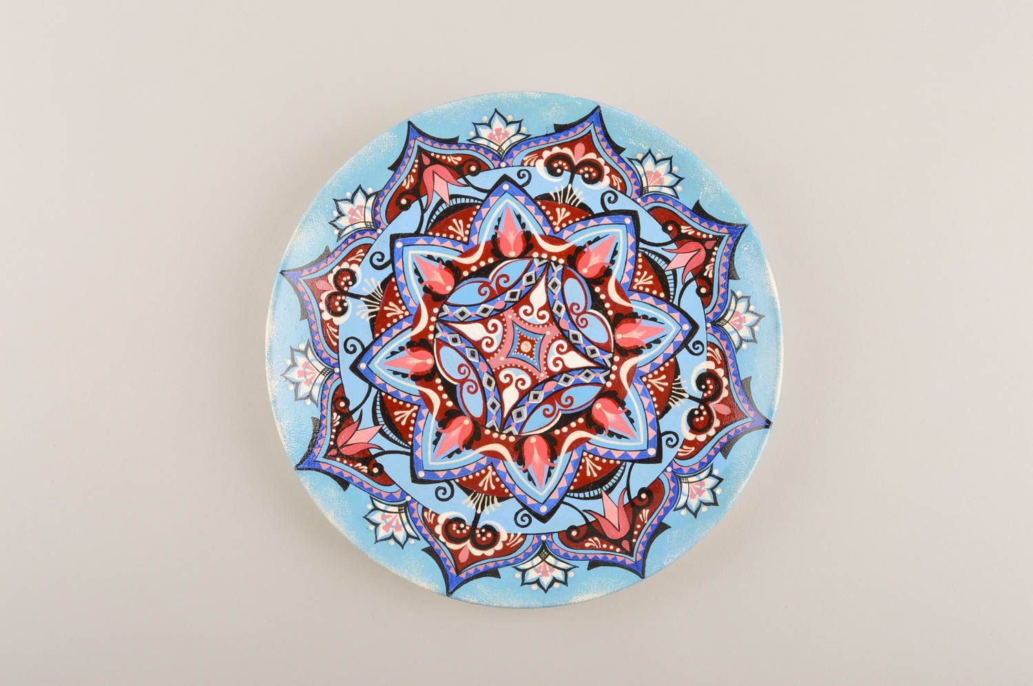 Handmade schöner Keramik Wandteller Küchen Deko Wohn Accessoire mit Ornament  foto 4