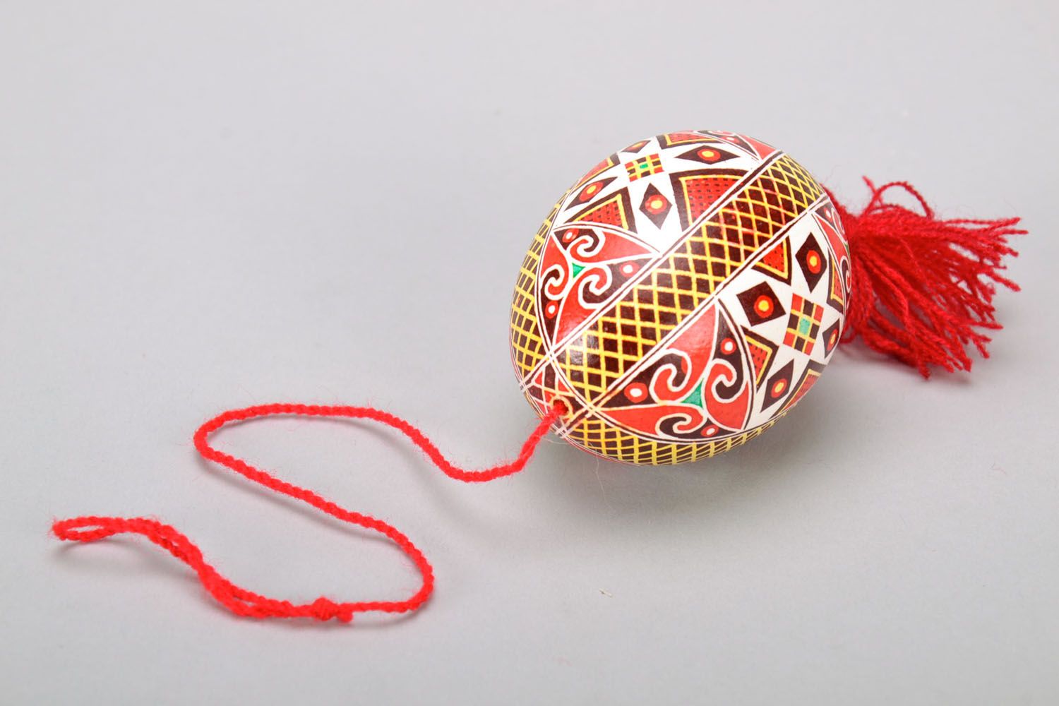Homemade painted egg in the form of interior pendant photo 5
