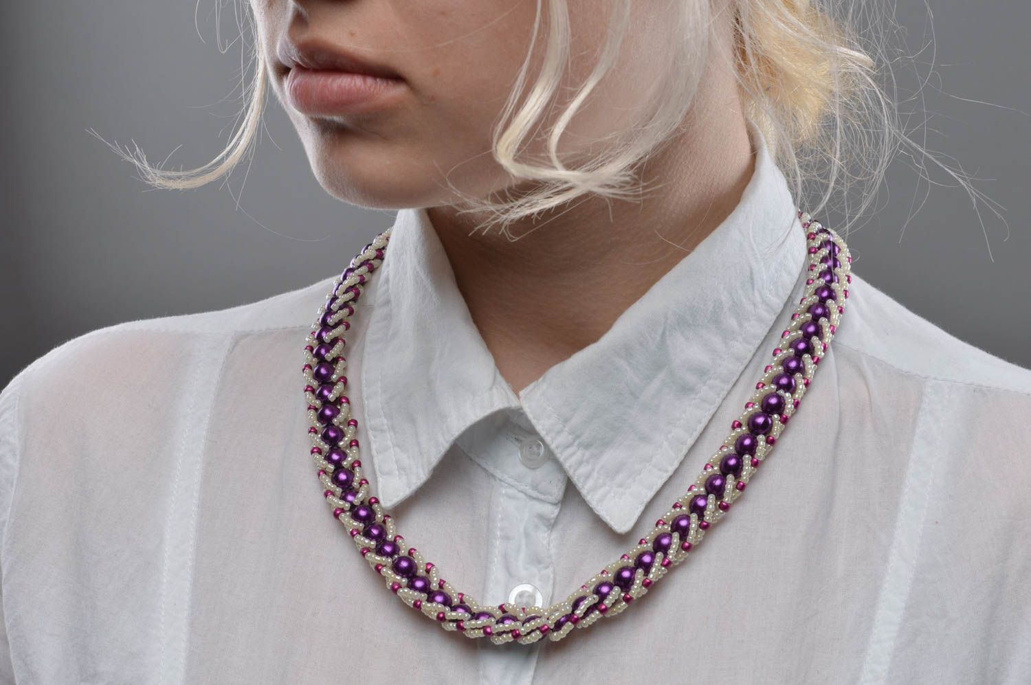 Collar de abalorios bisutería hecha a mano regalo original para mujer joven  foto 5