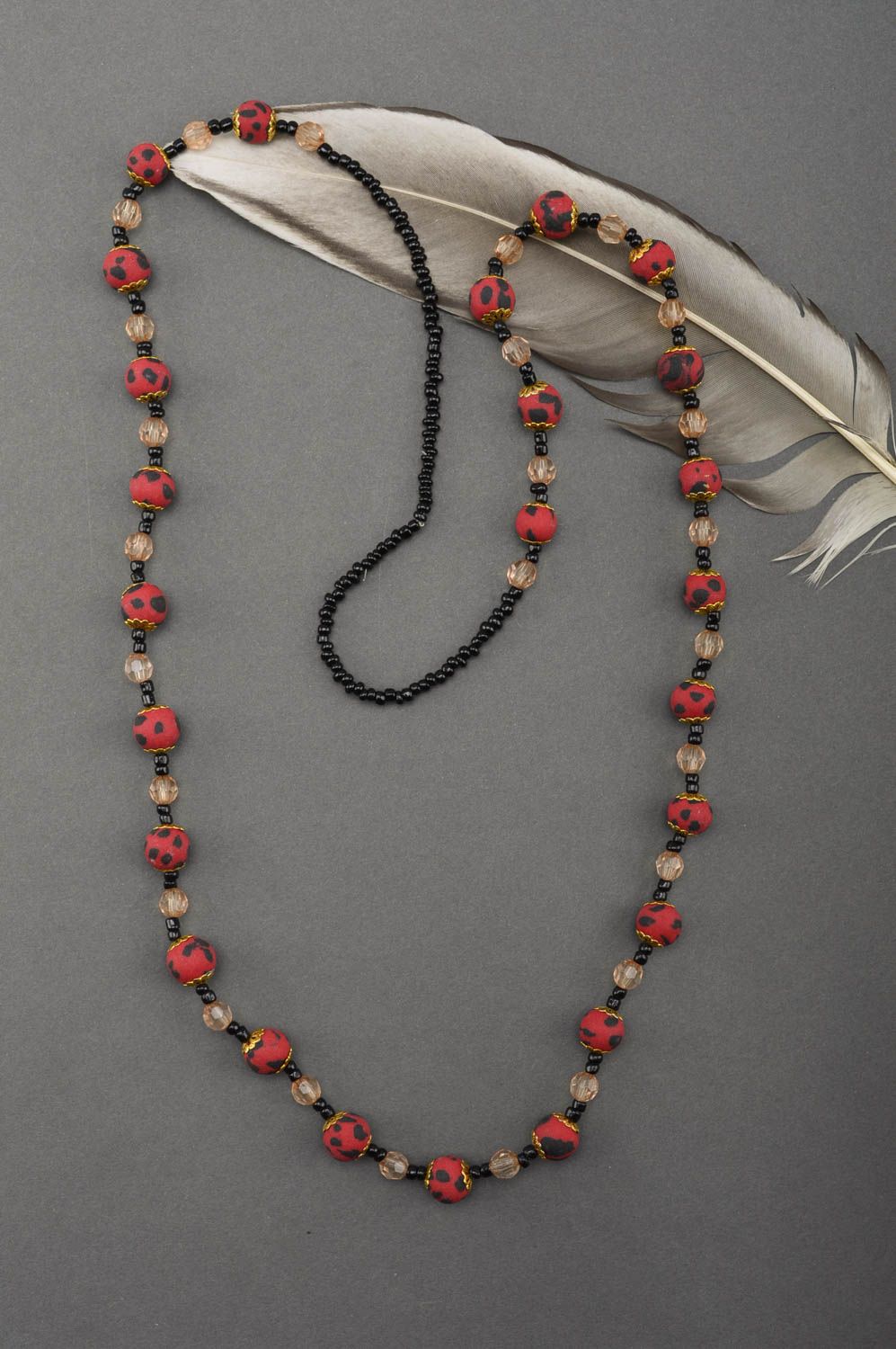 Stylish handmade beaded necklace plastic bead necklace polymer clay ideas photo 1