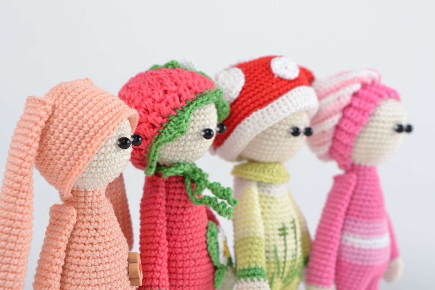 Ensemble de jouets tricotés en coton au crochet faits main 4 pièces pour enfant photo 3