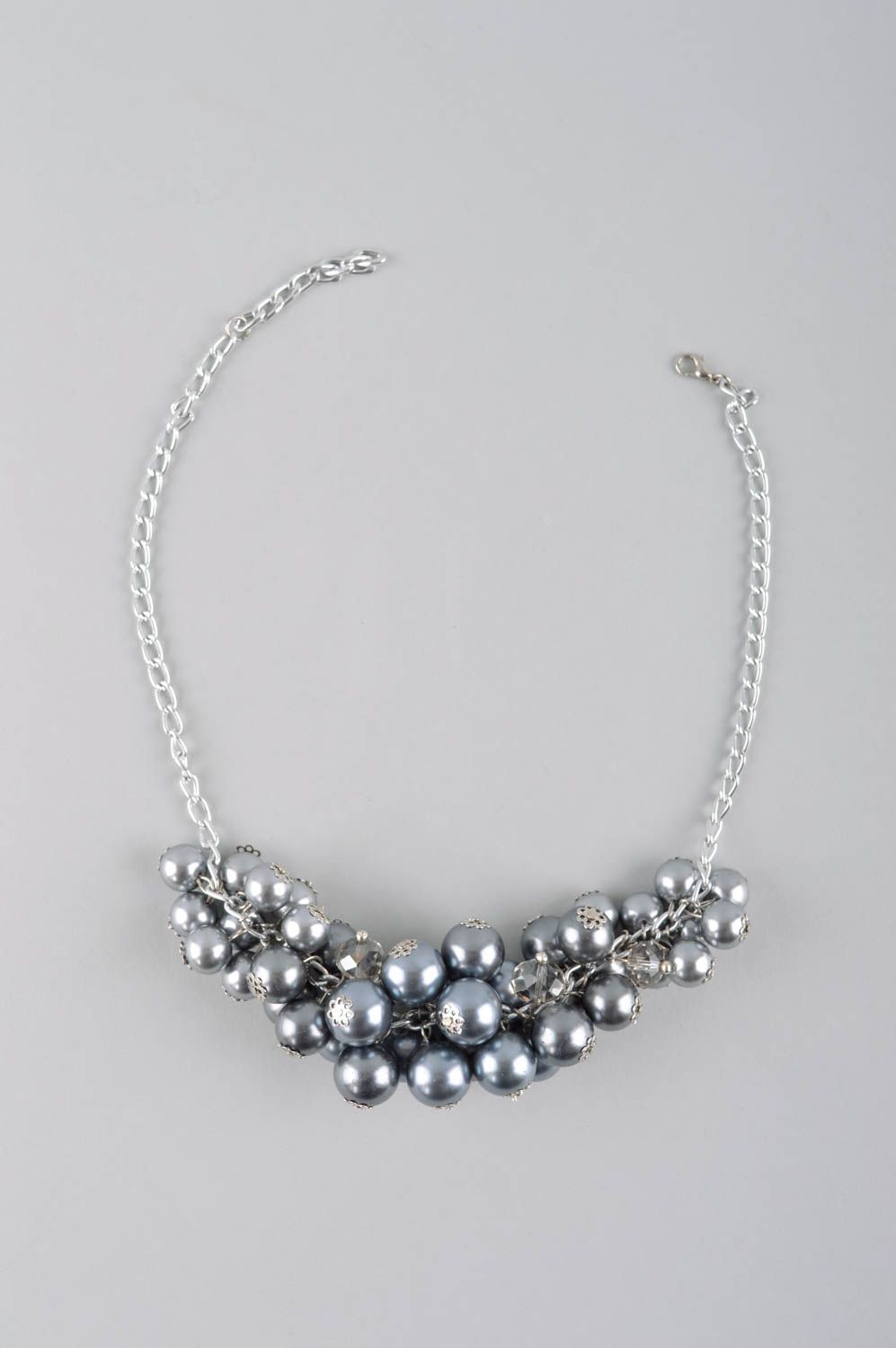 Collar original artesanal regalo original bisutería fina de perlas artificiales foto 5