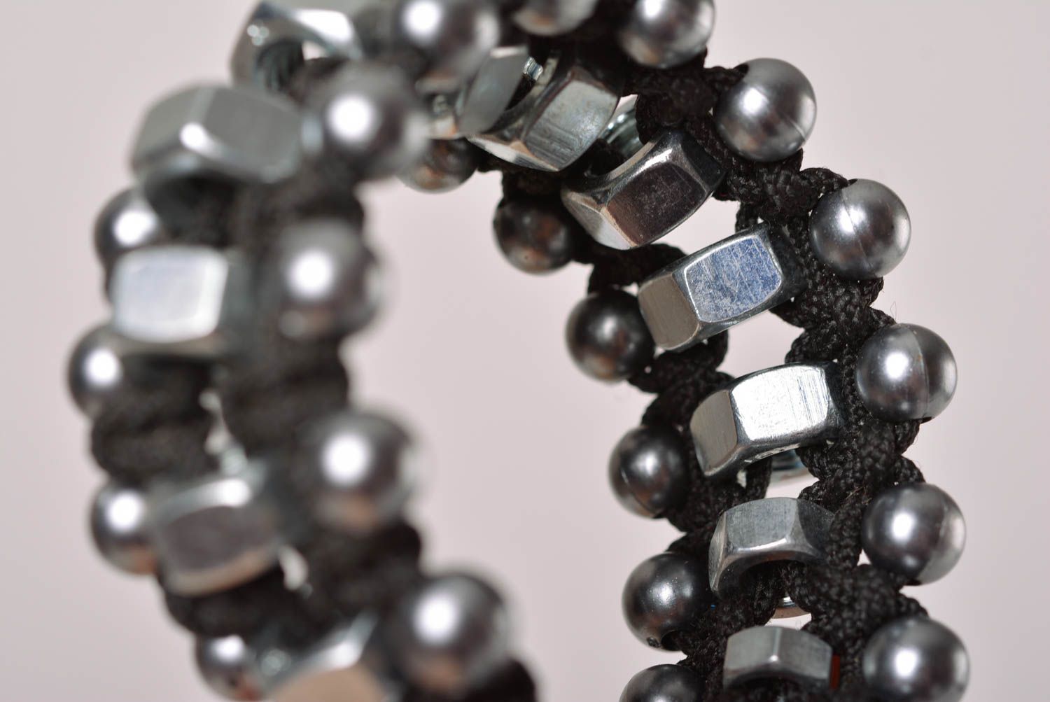 Macrame bracelet handmade beaded bracelet thread jewelry metal jewelry photo 5