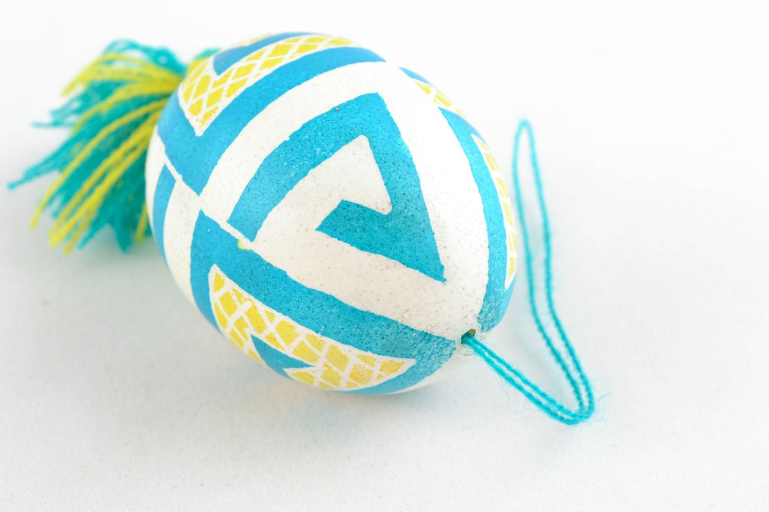 Suspension décorative œuf de Pâques peint faite main photo 2