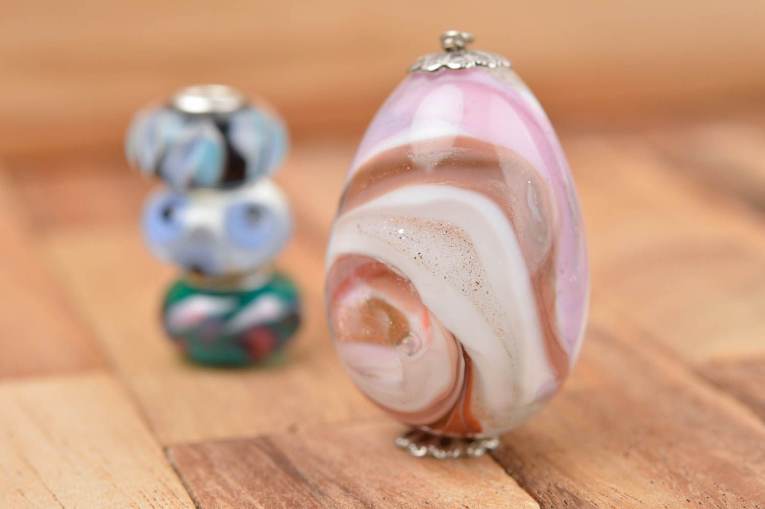 Glass pendant handmade bead accessories for jewelry making elements for jewelry photo 1