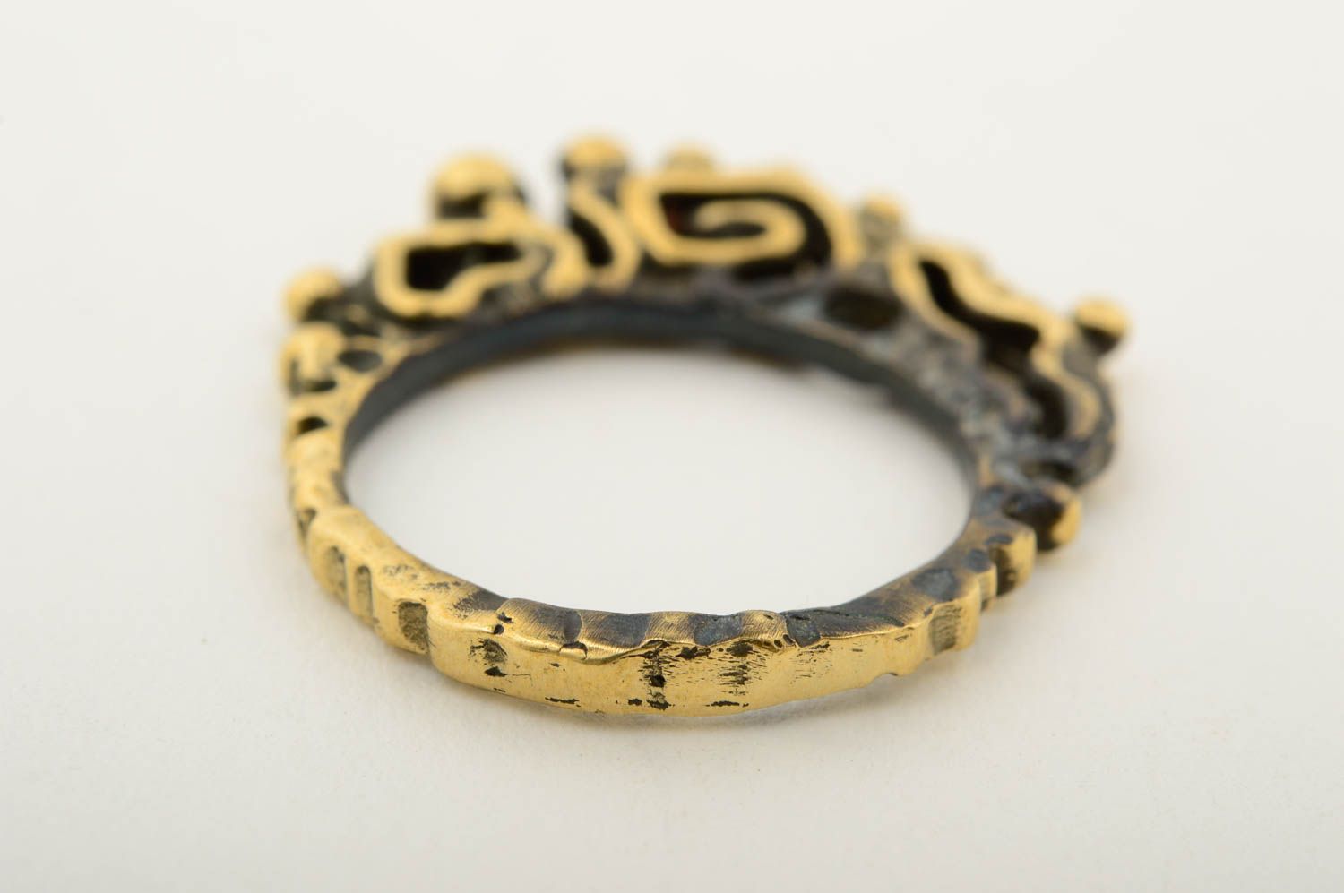 Handgemachter kleiner Finger Ring stilvoller Bronze Ring schöner Metall Schmuck foto 5