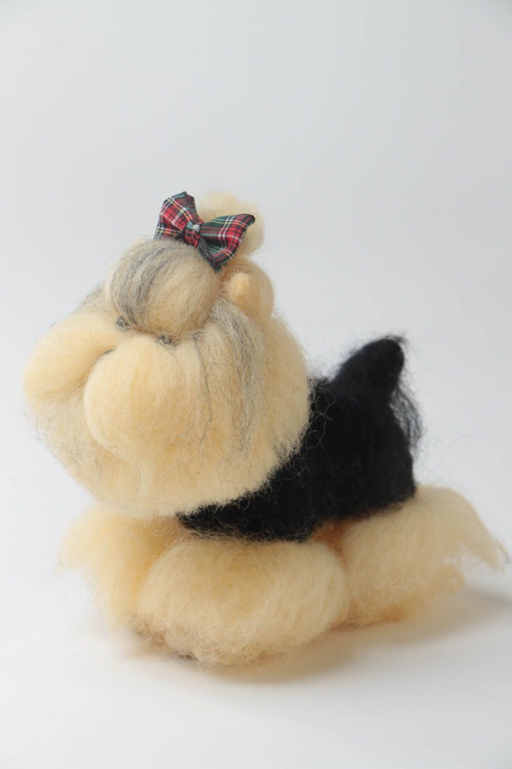 Nice children's handmade felted wool toy dog Yorkshire terrier photo 2