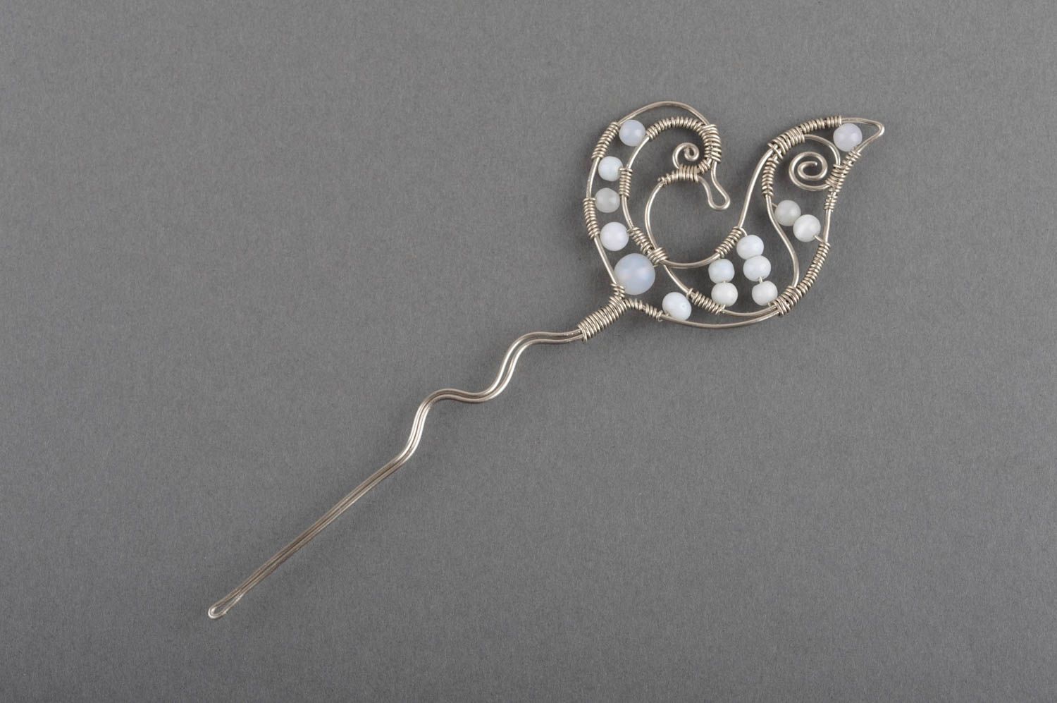 Handmade Haar Nadel Vogel Schmuck für die Haare Accessoire für Frauen mit Perlen foto 4
