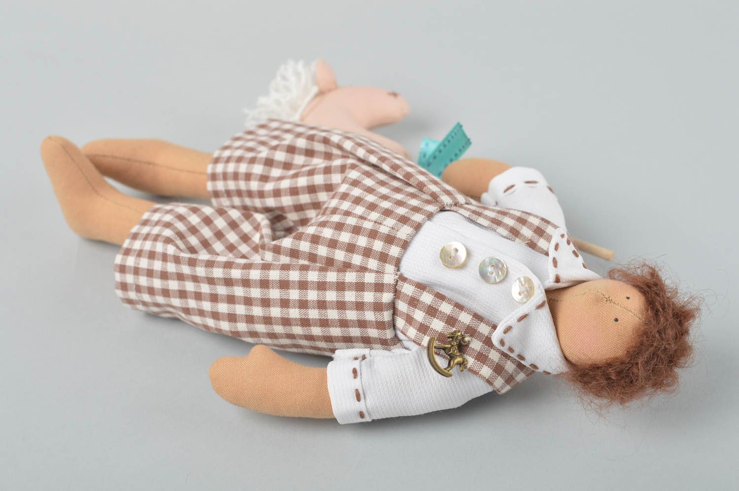 Кукла ручной работы кукла из ткани авторская кукла в платье в горошек Малыш фото 3