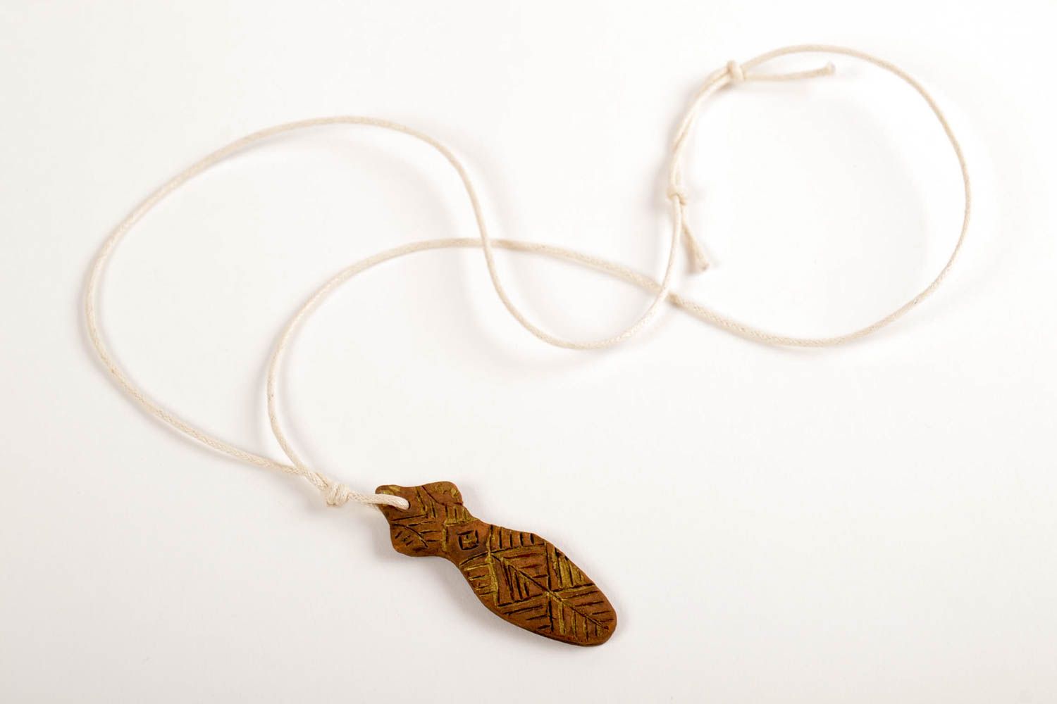 Handmade beautiful pendant unusual clay pendant jewelry in ethnic style photo 5