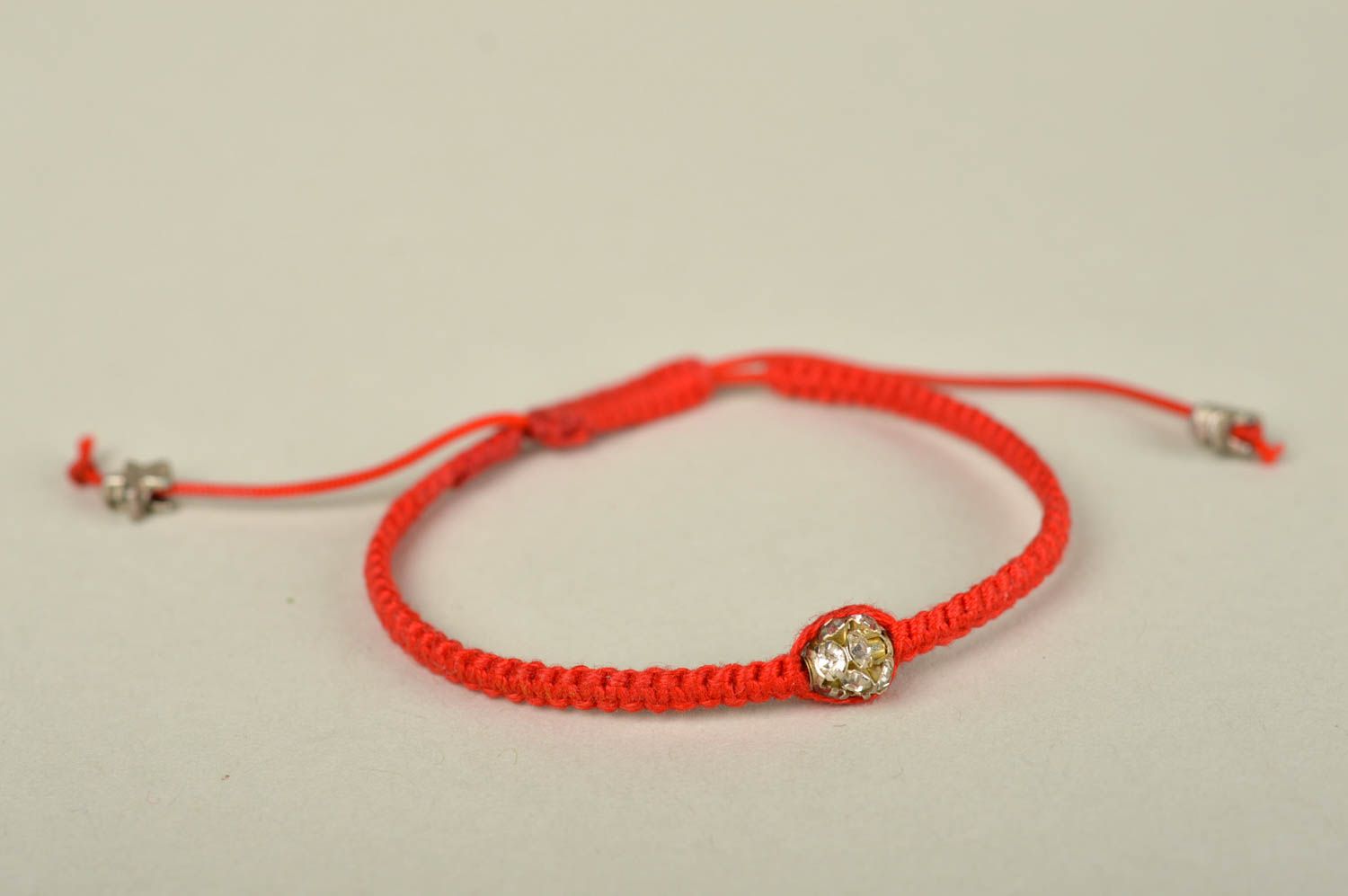 Handmade red wrist bracelet textile designer bracelet cute stylish jewelry photo 2