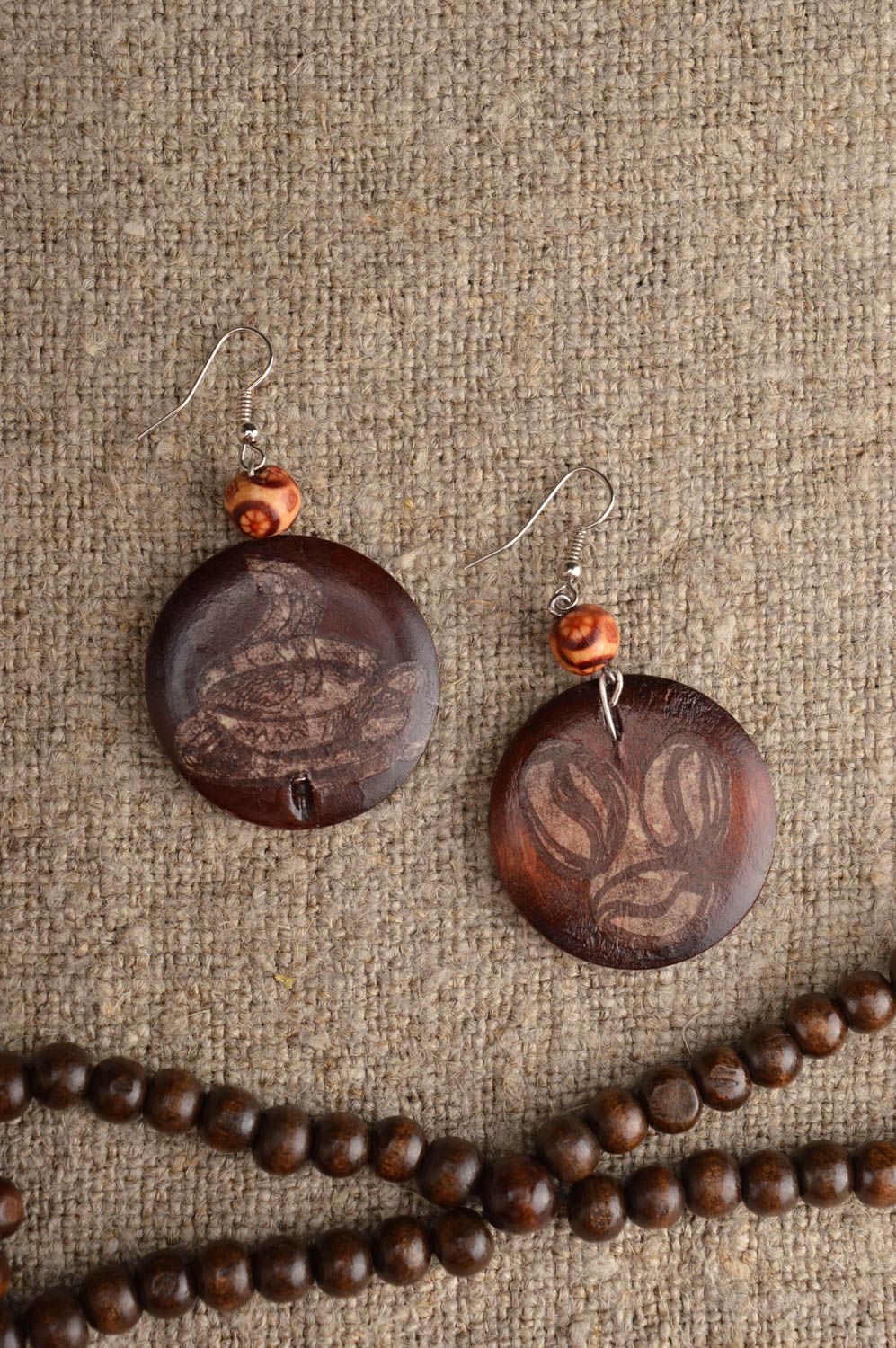 Handmade wooden earrings wood craft ideas beautiful jewellery small gifts photo 1