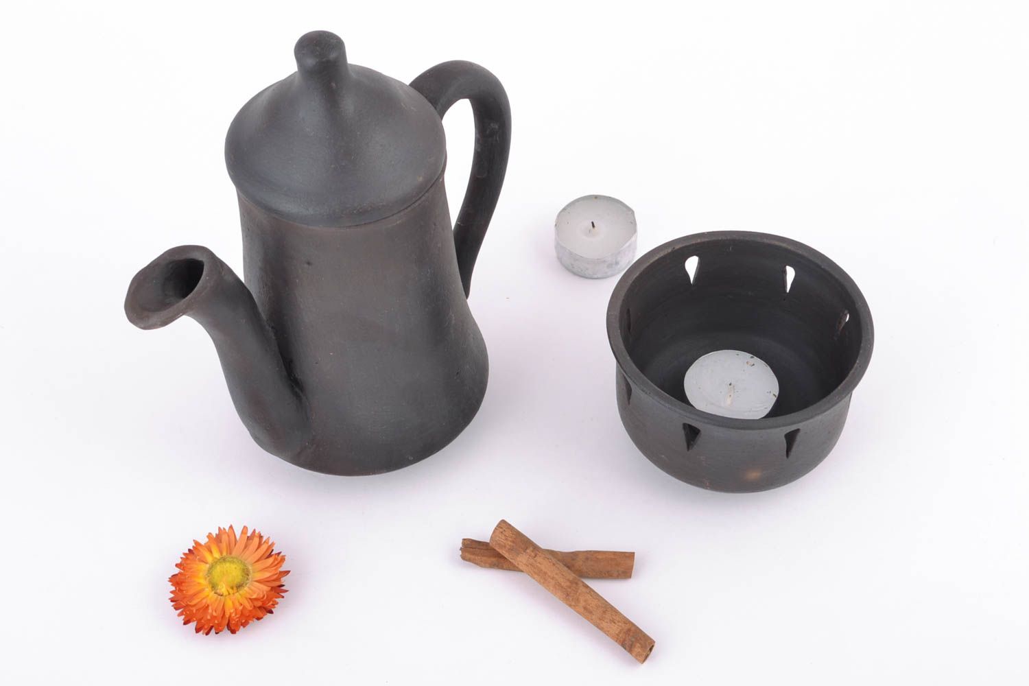 Ceramic teapot for 0.8 l with warmer photo 1