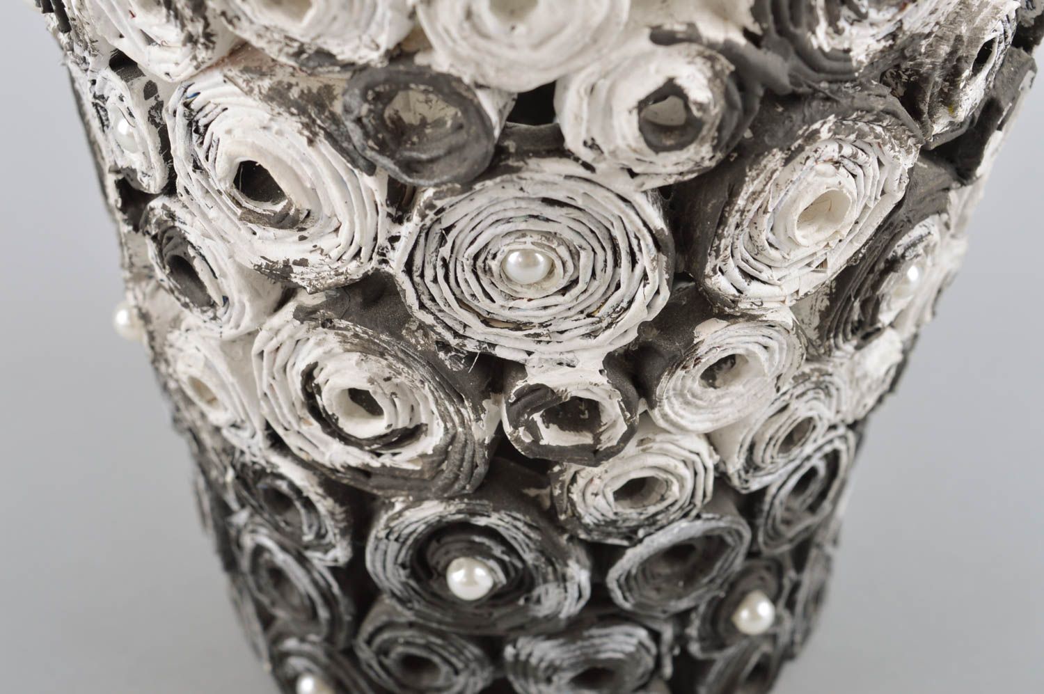 Vaso decorativo hecho a mano de papel adorno para casa regalo original  foto 4