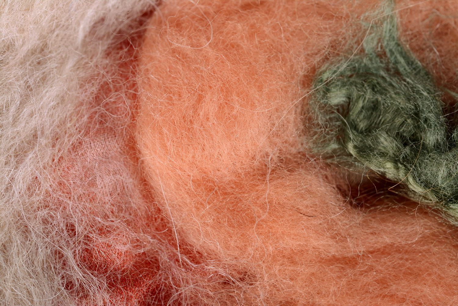 Lenço de seda e lã Flores beige foto 2