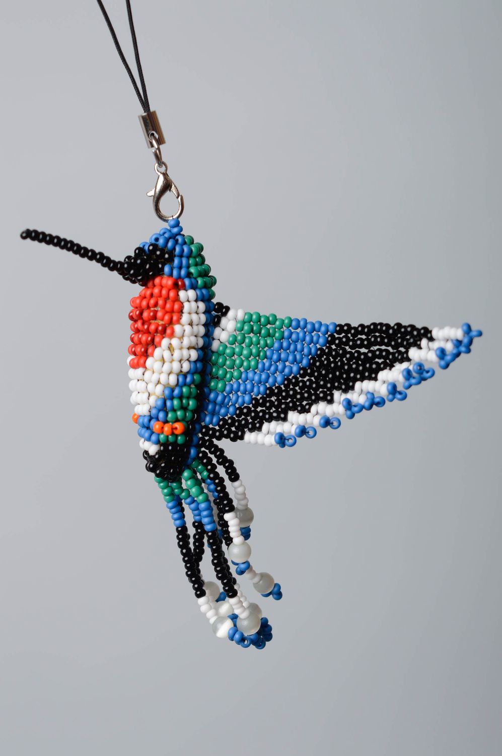 Handmade beaded keychain Hummingbird photo 1