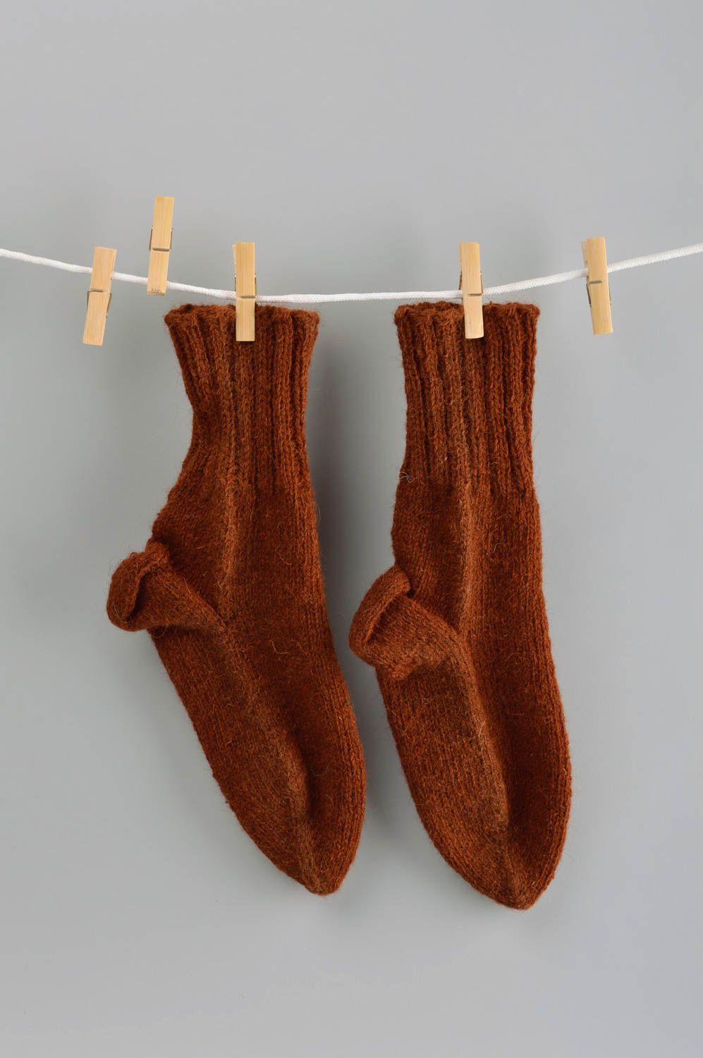 Winter Socken handgemachte braune warme Socken originelles Geschenk für Freunde foto 1