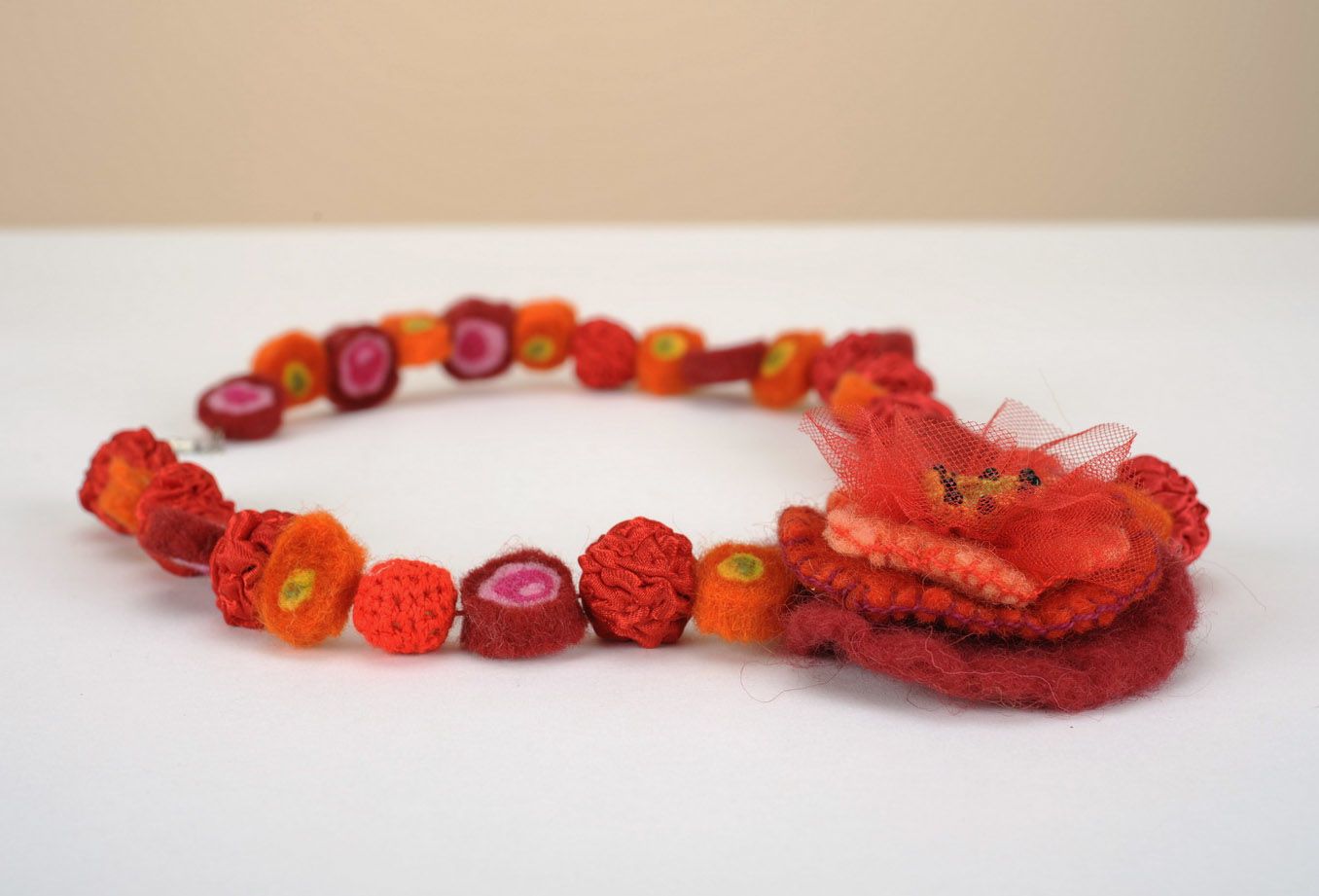 Woolen beads made using felting technique photo 1