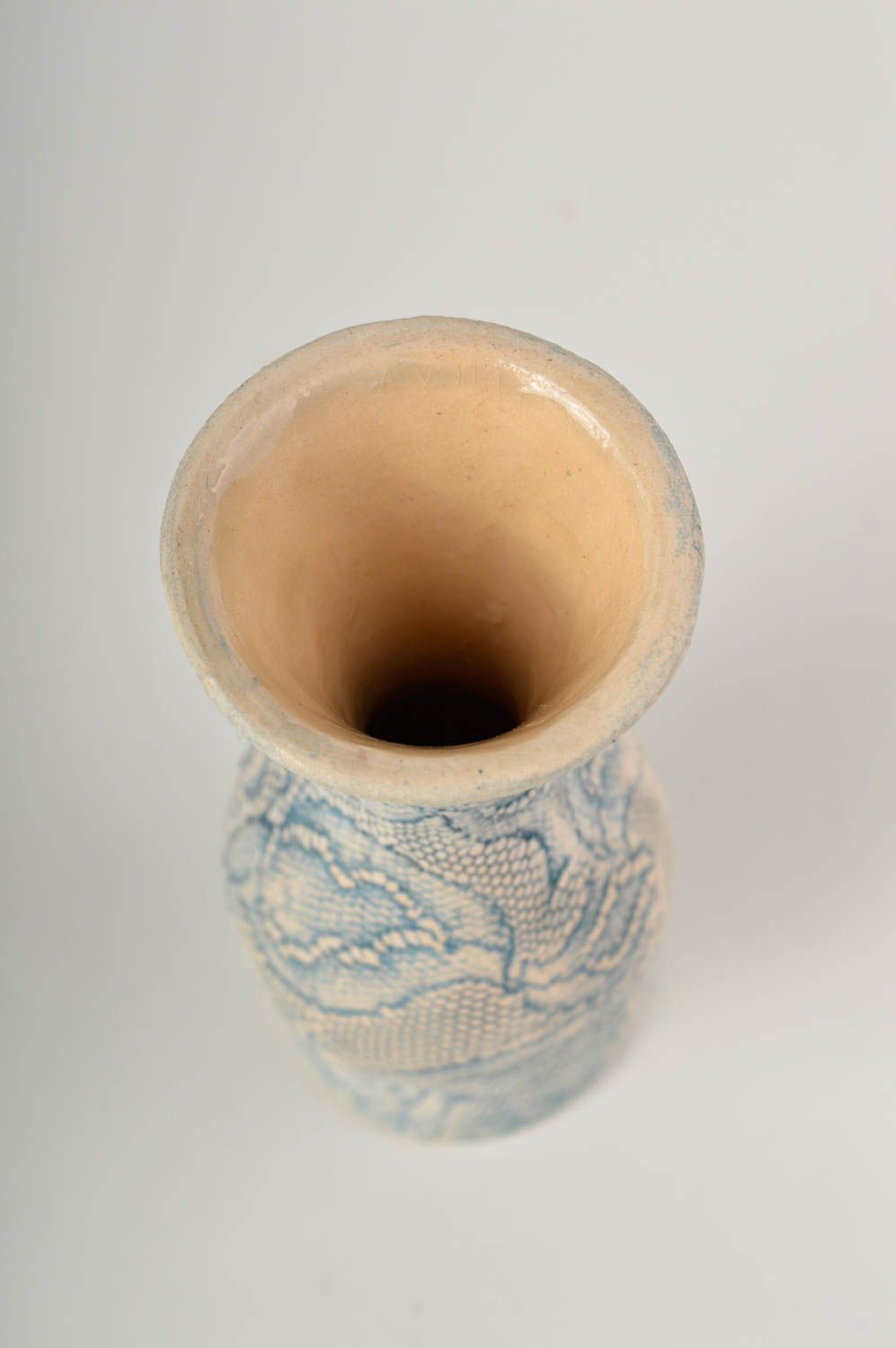 Small ceramic handmade English style 4 flower vase 0,19 lb photo 5