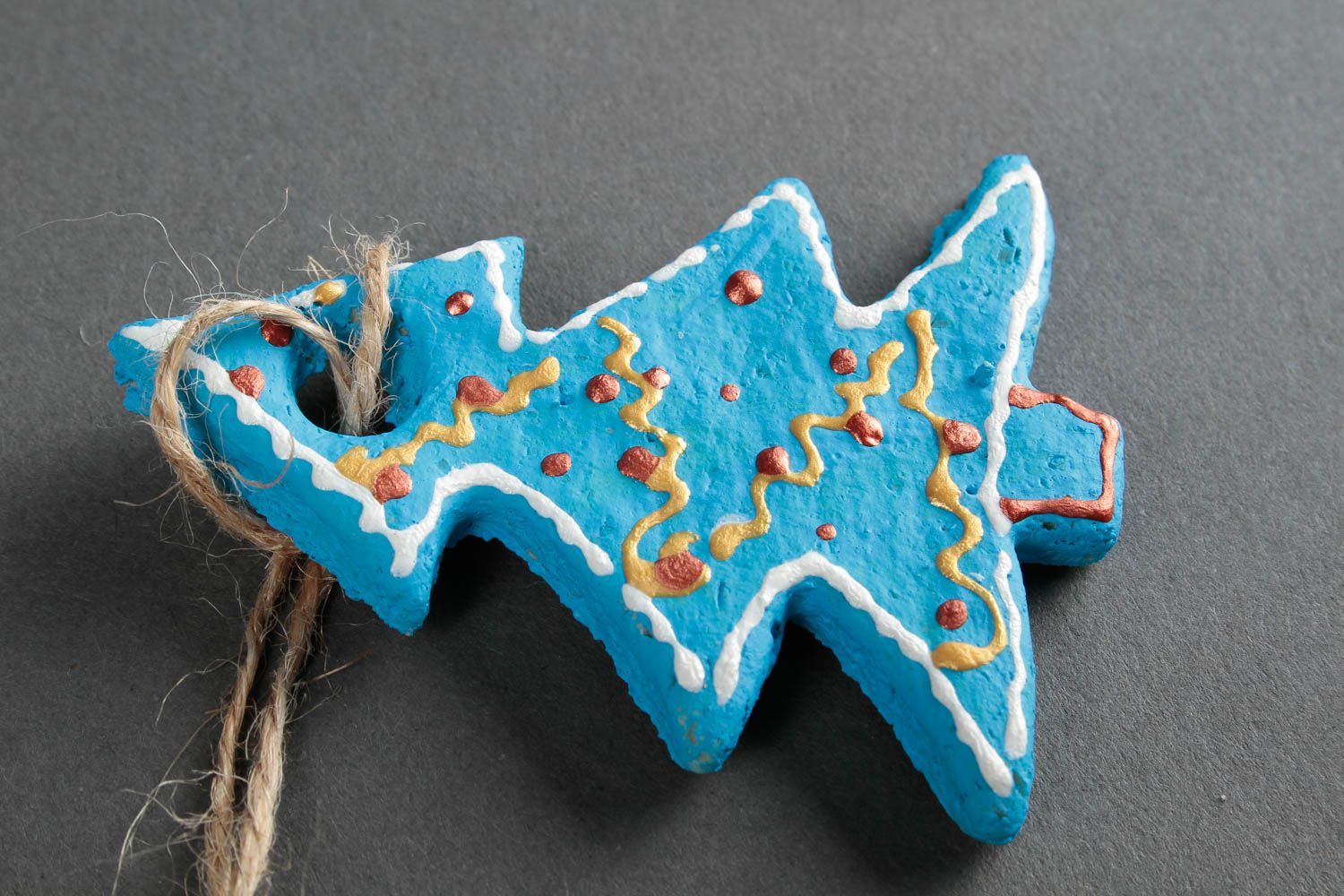 Figura decorativa hecha a mano azul regalo artesanal decoración para Año Nuevo foto 5