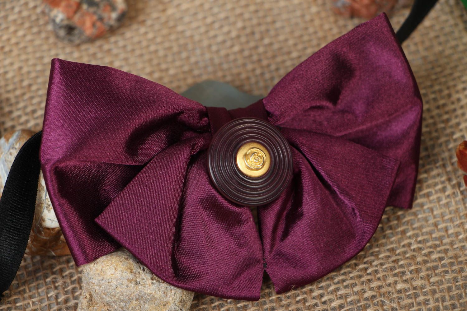 Beautiful fabric bow tie photo 5