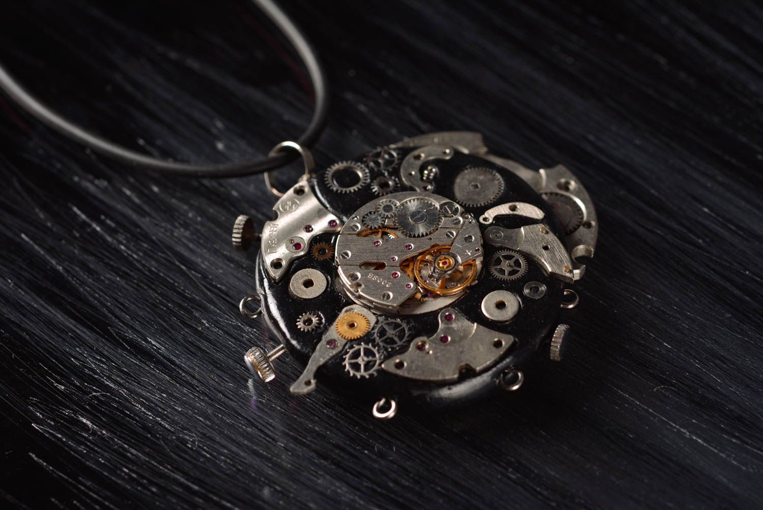 Unusual handmade metal pendant steampunk jewelry fashion neck accessories photo 1
