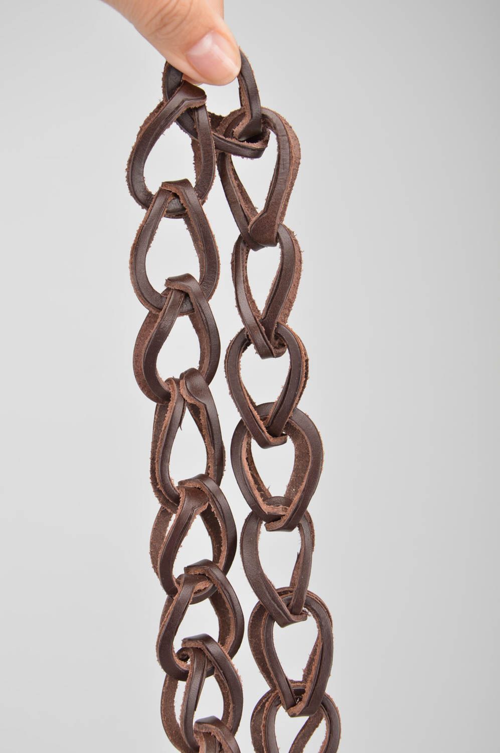 Cinturón de cuero natural original bonito marrón hecho a mano para mujeres foto 2